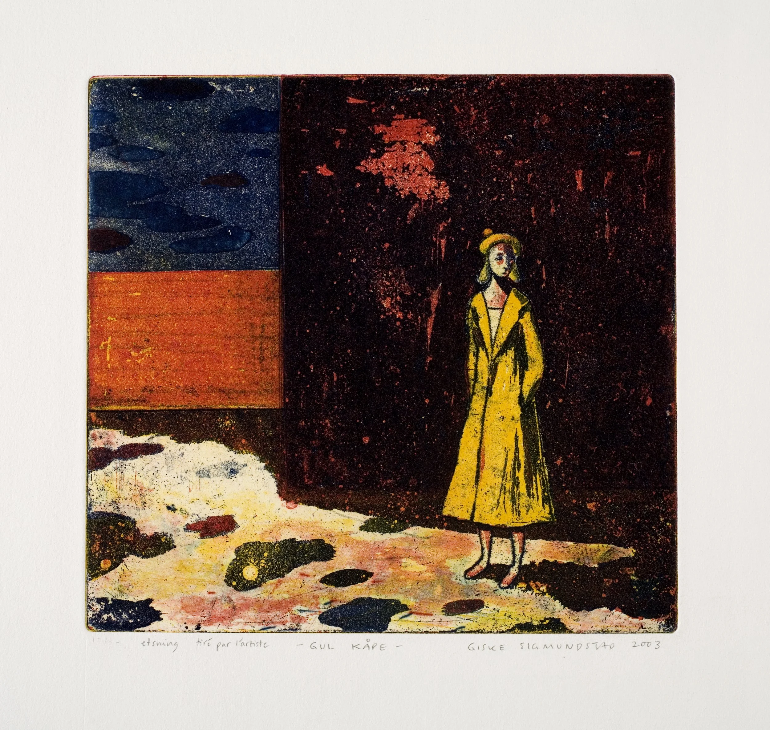 Gul kåpe:Yellow Coat - etching, 2003, 22x24cm.jpg