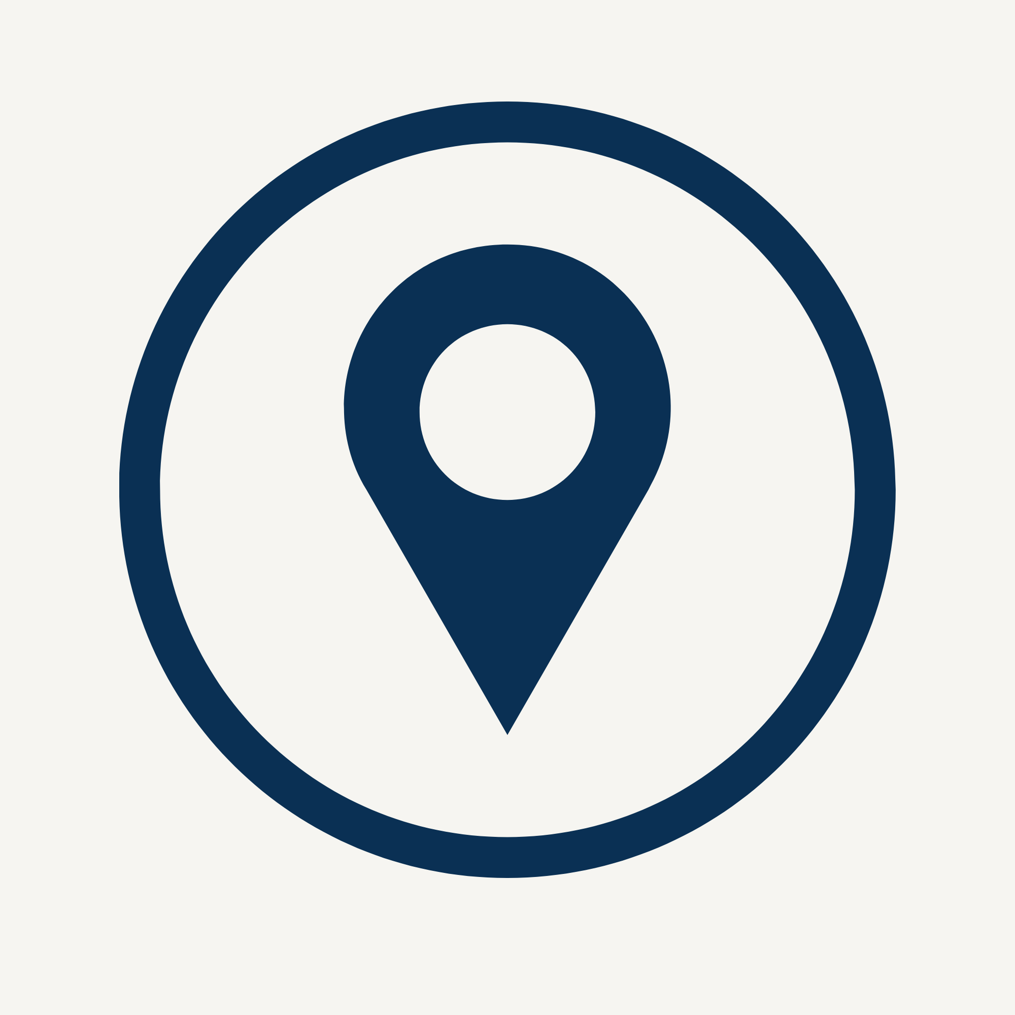 Close-up of a map with a location pin icon centered on it.