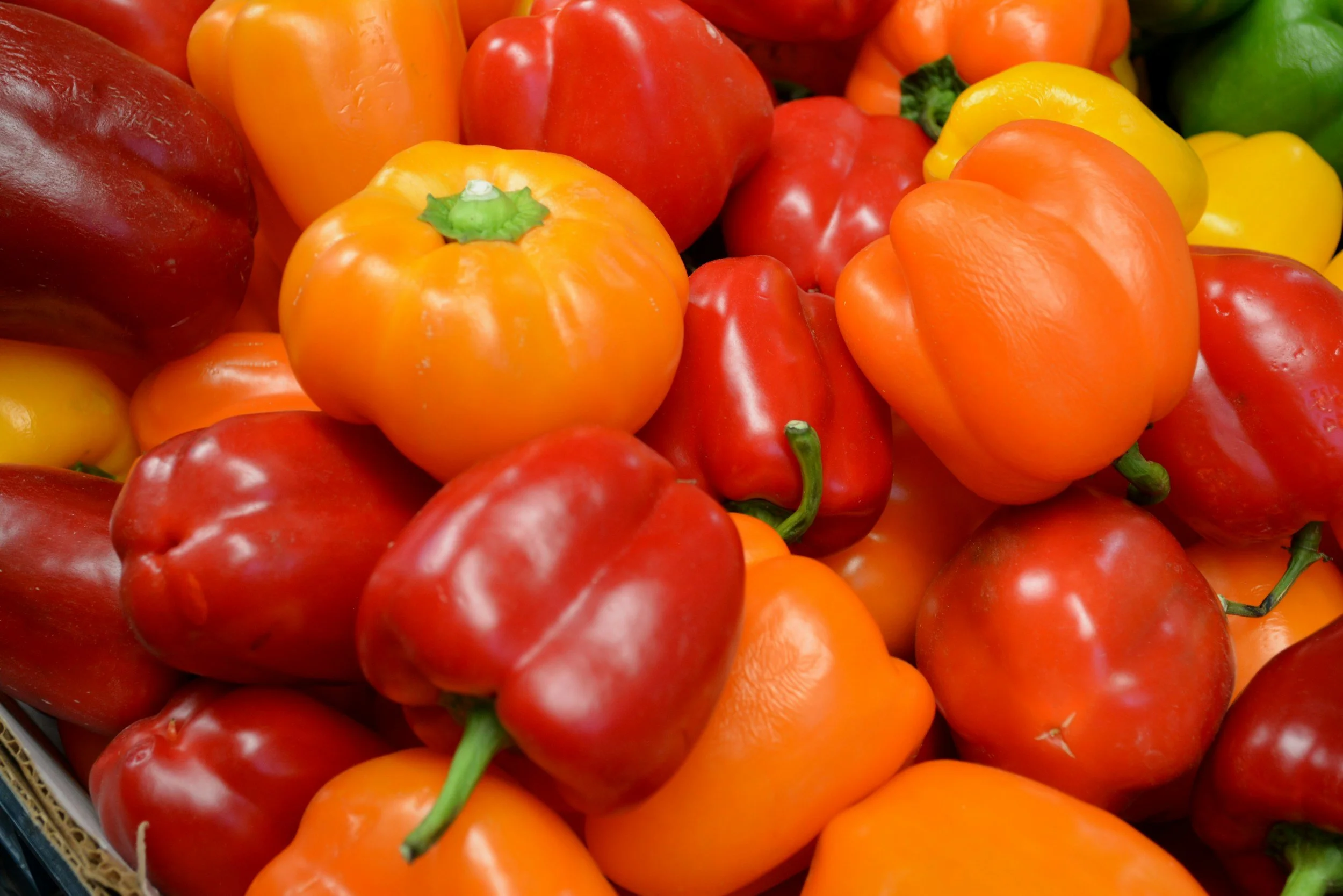 red and orange peppers