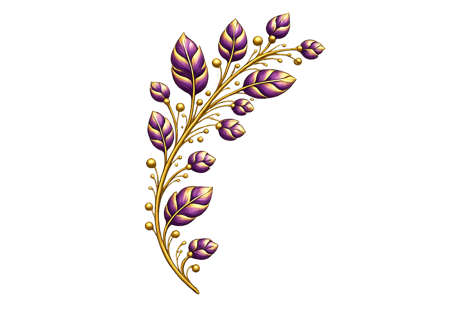 A decorative book cover with purple and gold leaves and berries on the spine