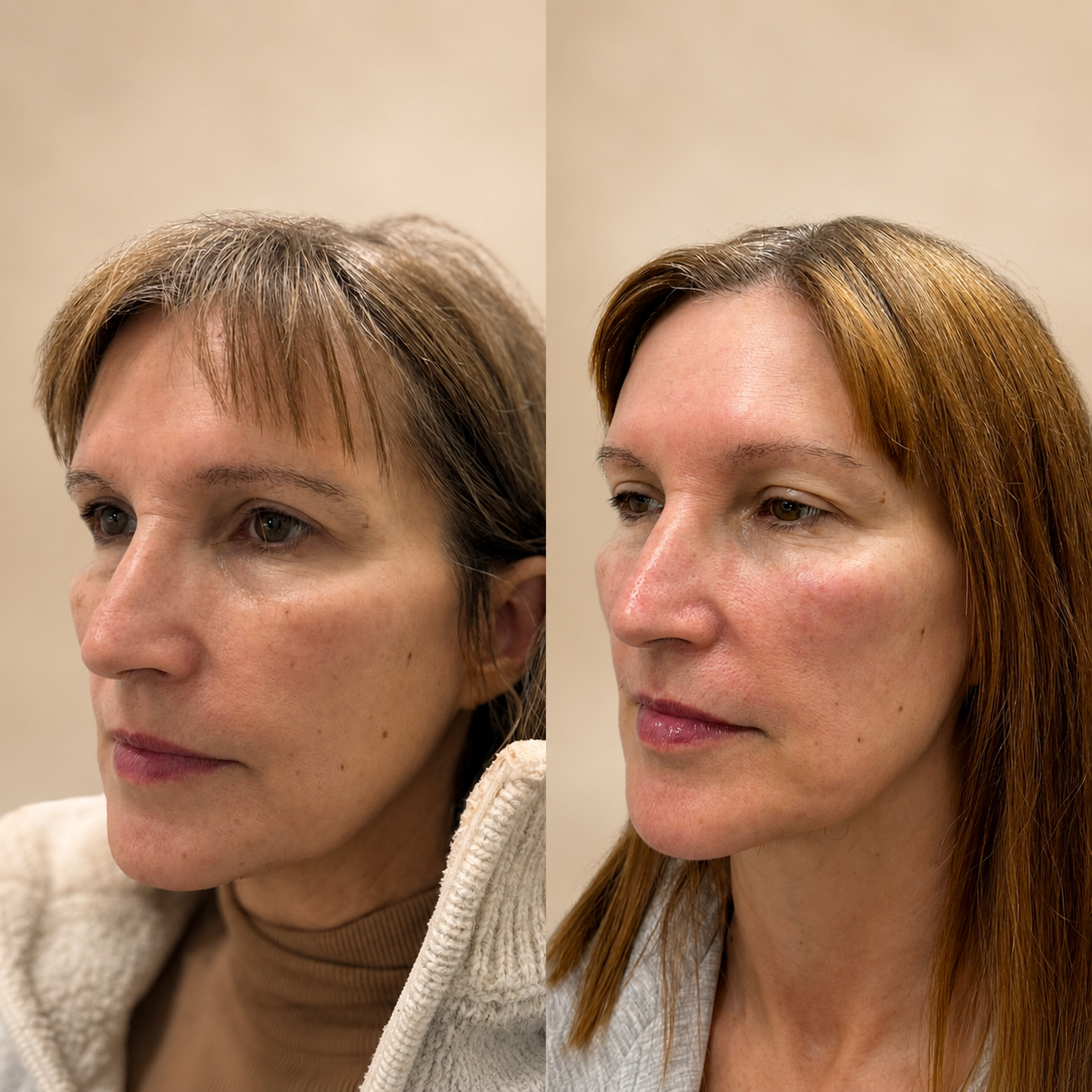 Before-and-after biostimulator treatment result at FORMED. in Silver Spring, Maryland