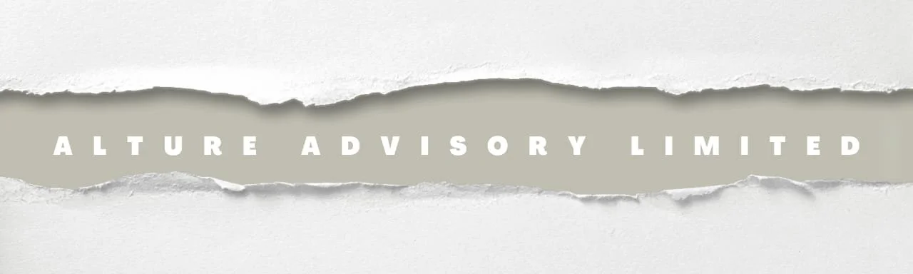 Torn paper design with the text 'Alture Advisory Limited' in the center.