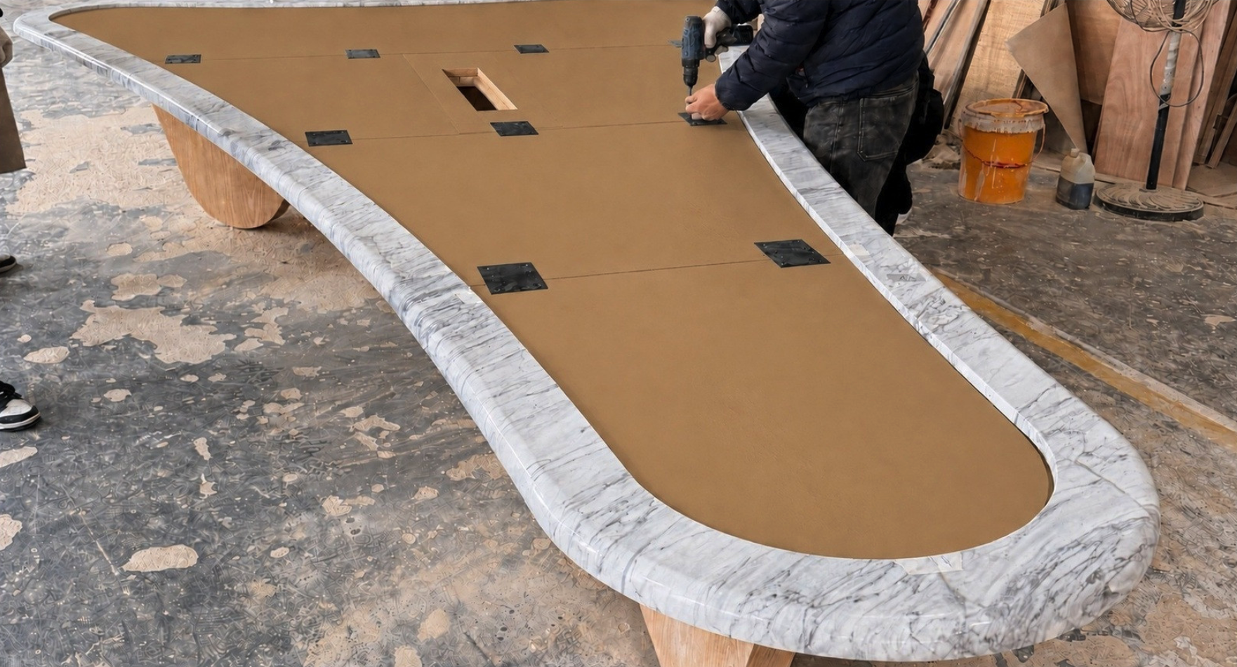 Marble meets timber