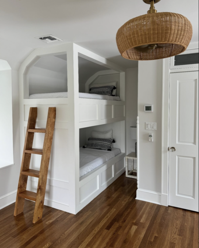 Bedroom #6

Bunk Room.  Large outdoor balcony and ocean views. Shared bathroom (Our most fun option)

Queen bottom bunk
Solo $900. Shared $800

Twin bed #1- $800

Twin bed #2- $800

Twin bed #3- $800