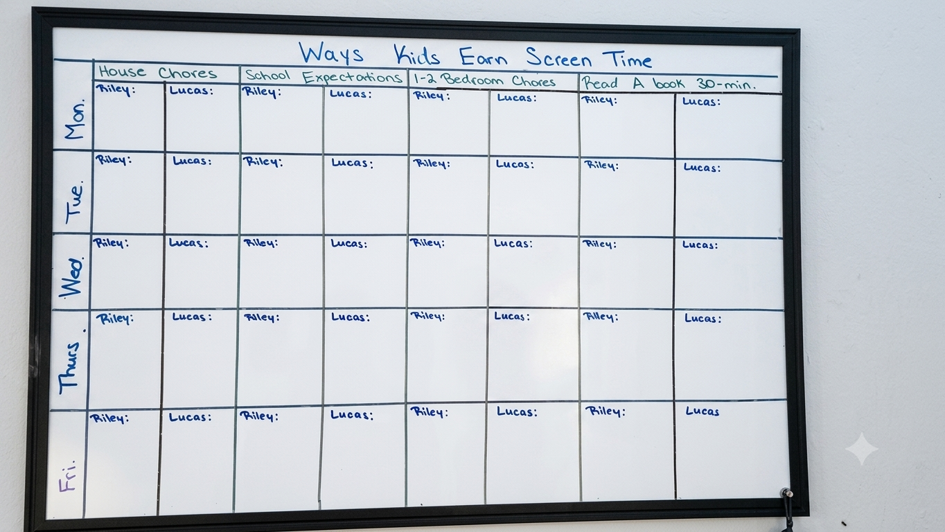 ways kids earn screen time