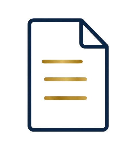 Illustration of a document icon with colored progress bars on the right side.