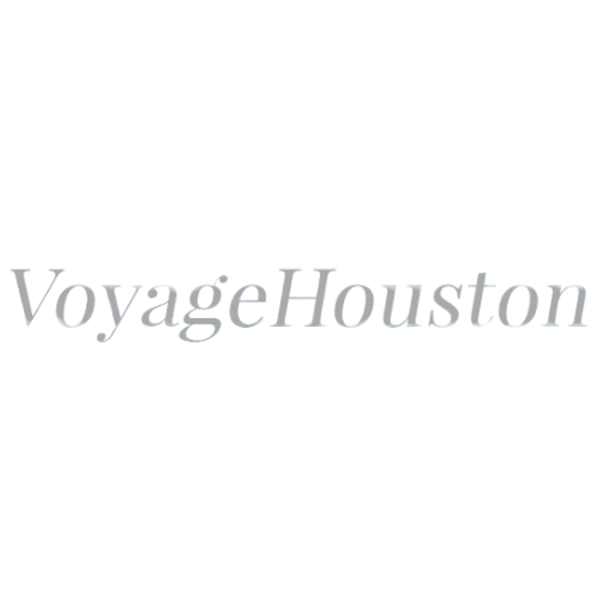 logo for Voyage Houston magazine in silver