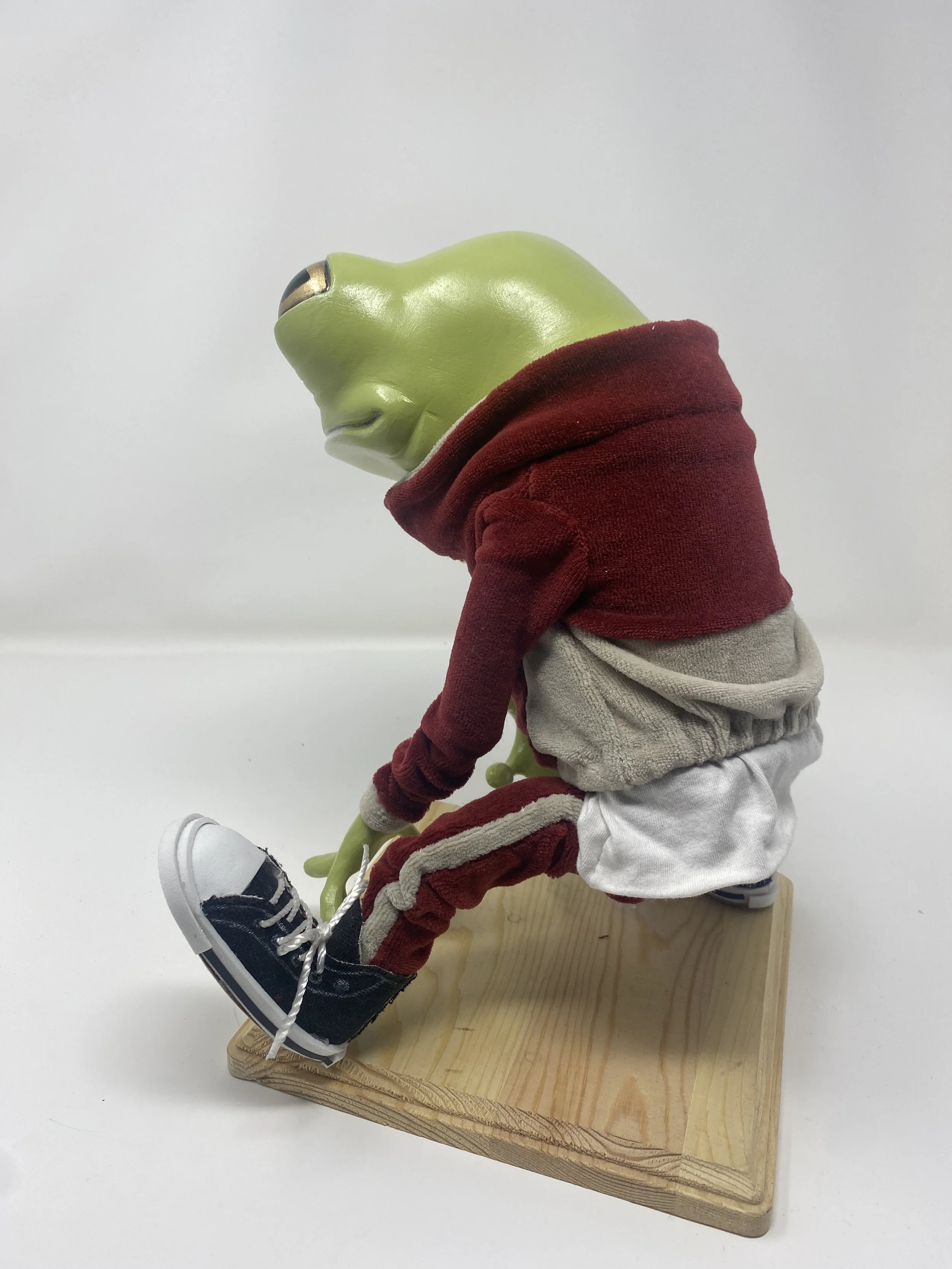 Frog in a track suit 
2023