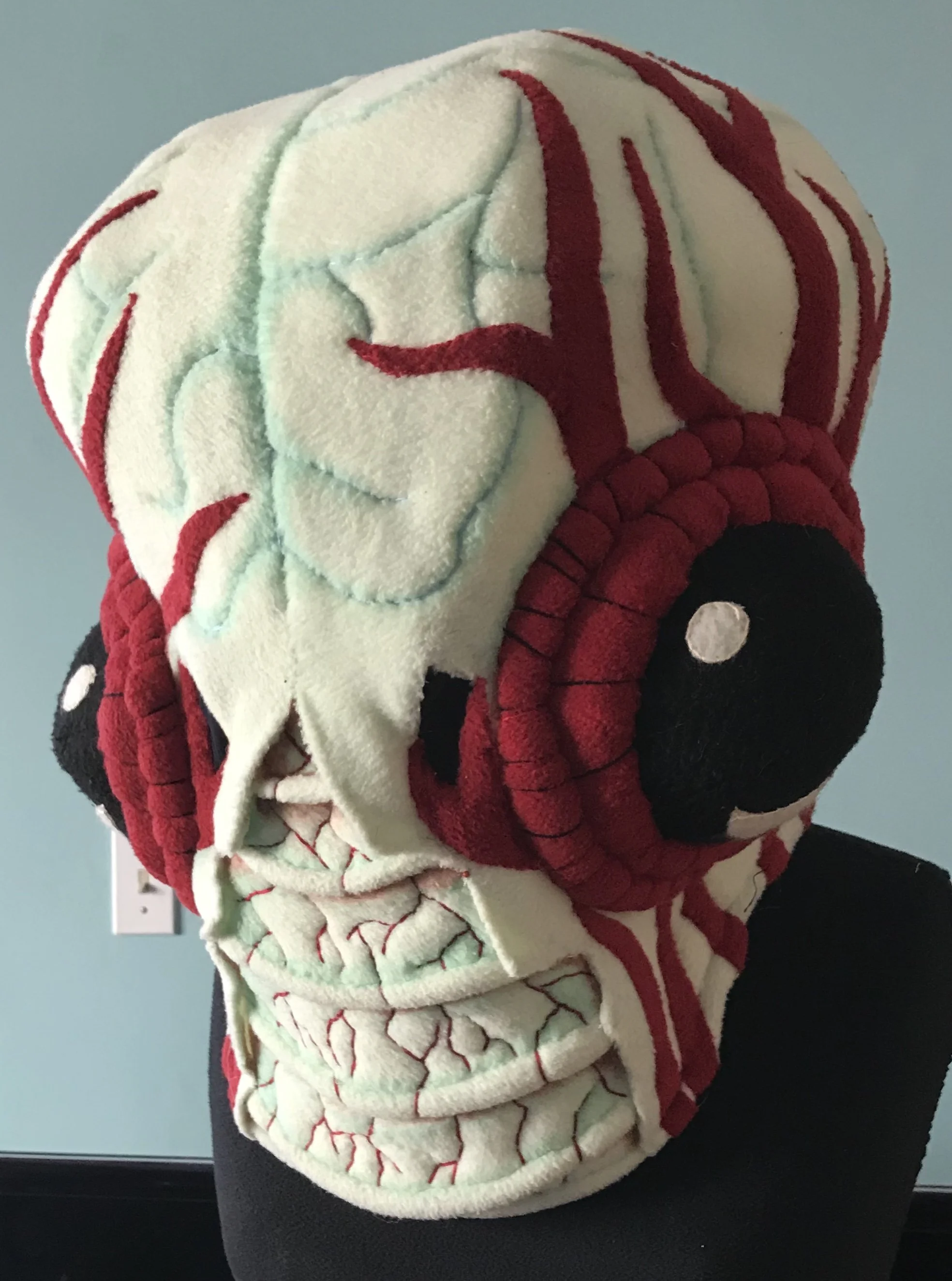 Metaluna Mutant foam mask 
2018
Upholstery foam, fleece, embroidery thread
