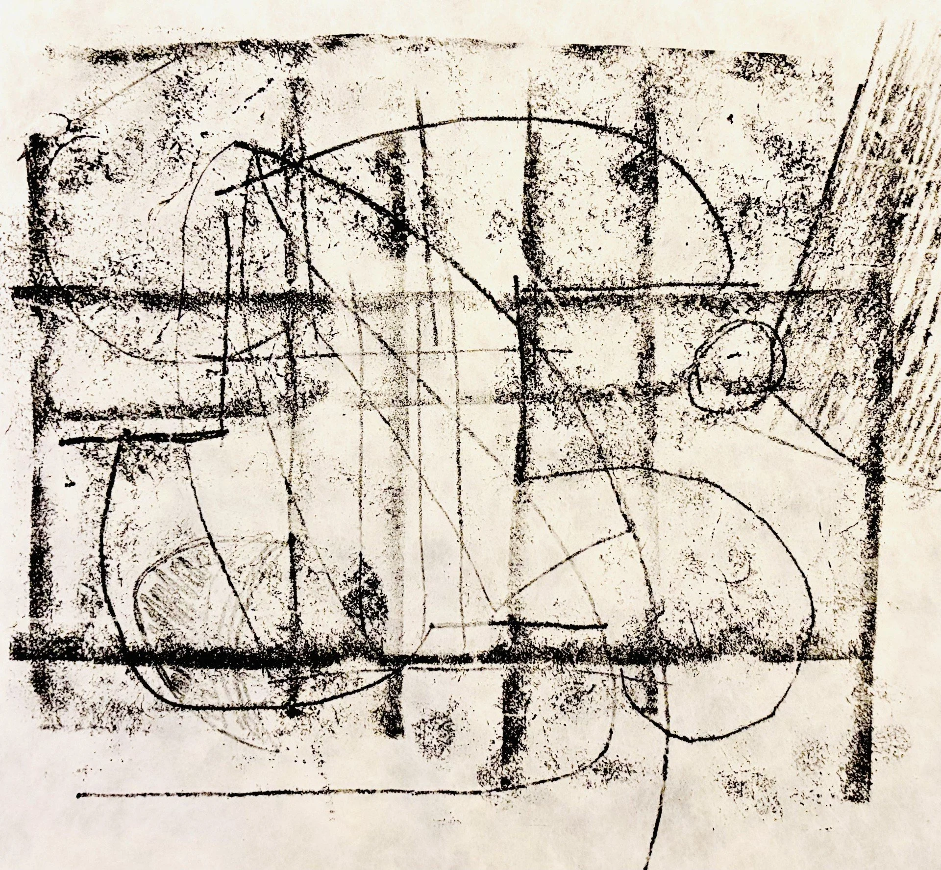Monotype monoprint kozo papier