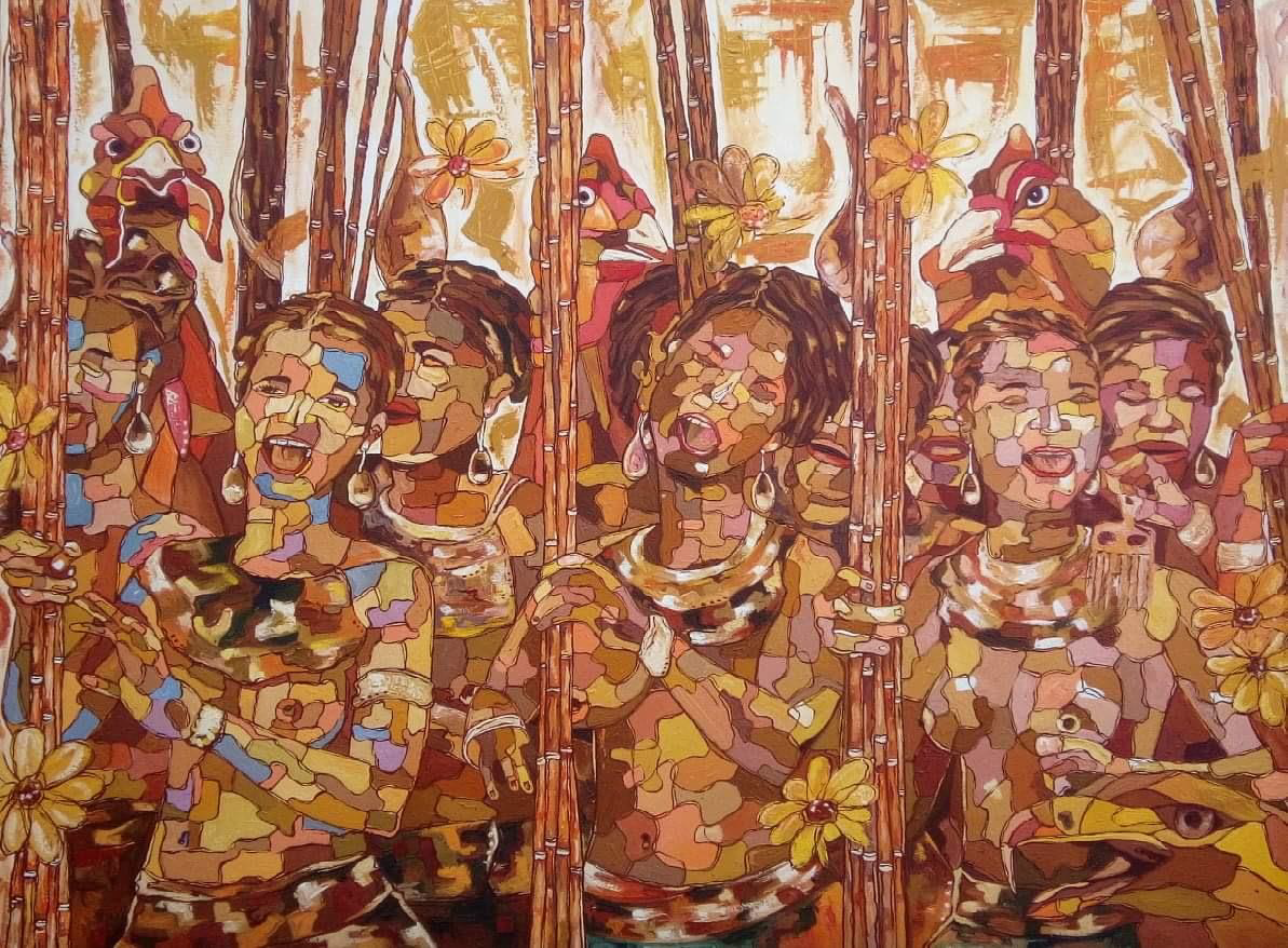 Grita da dança (2021). Óleo sobre tela,	100x130cm.