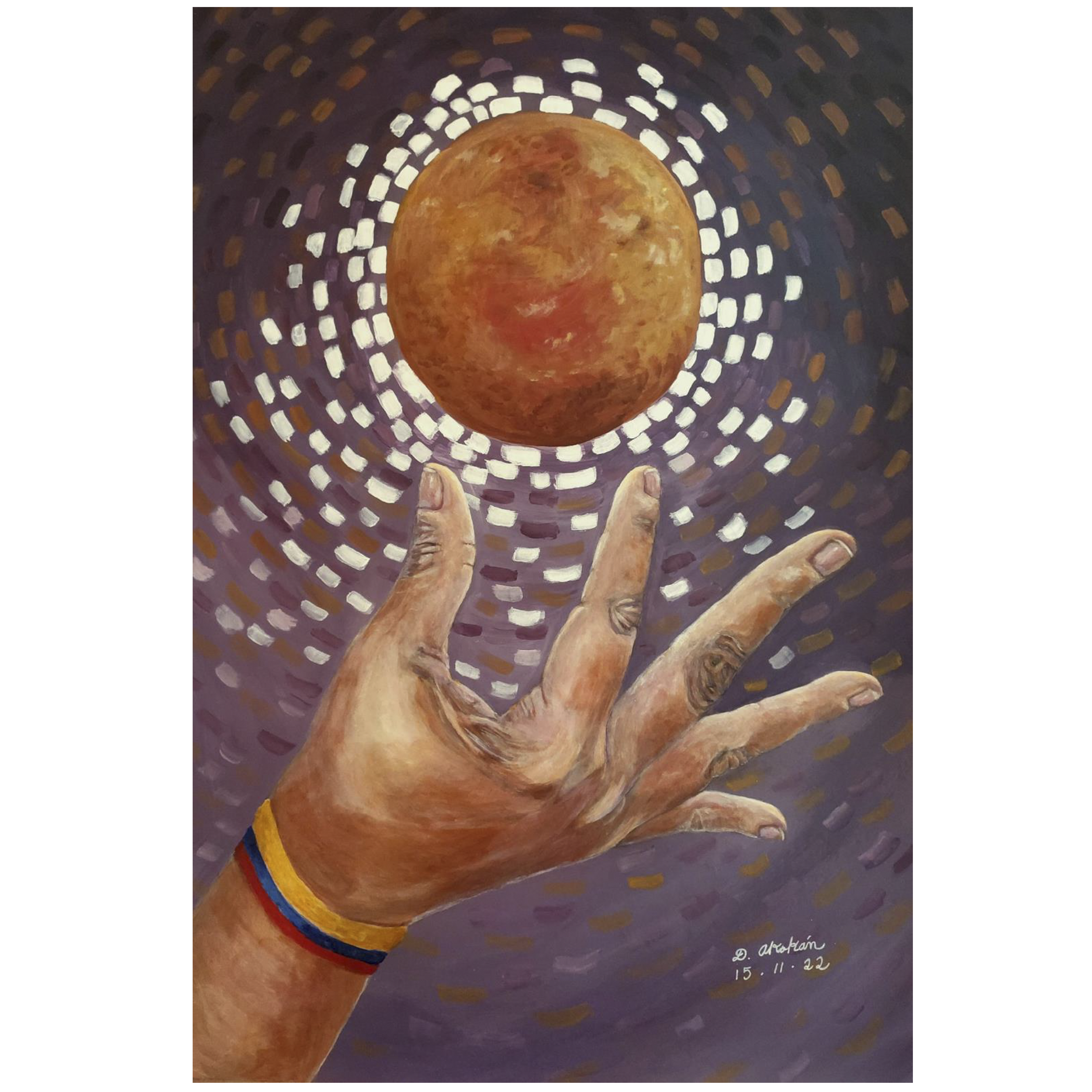 Santo Buñuelo (2022). Acrílica sobre kraft, 84,1x 59,4cm.