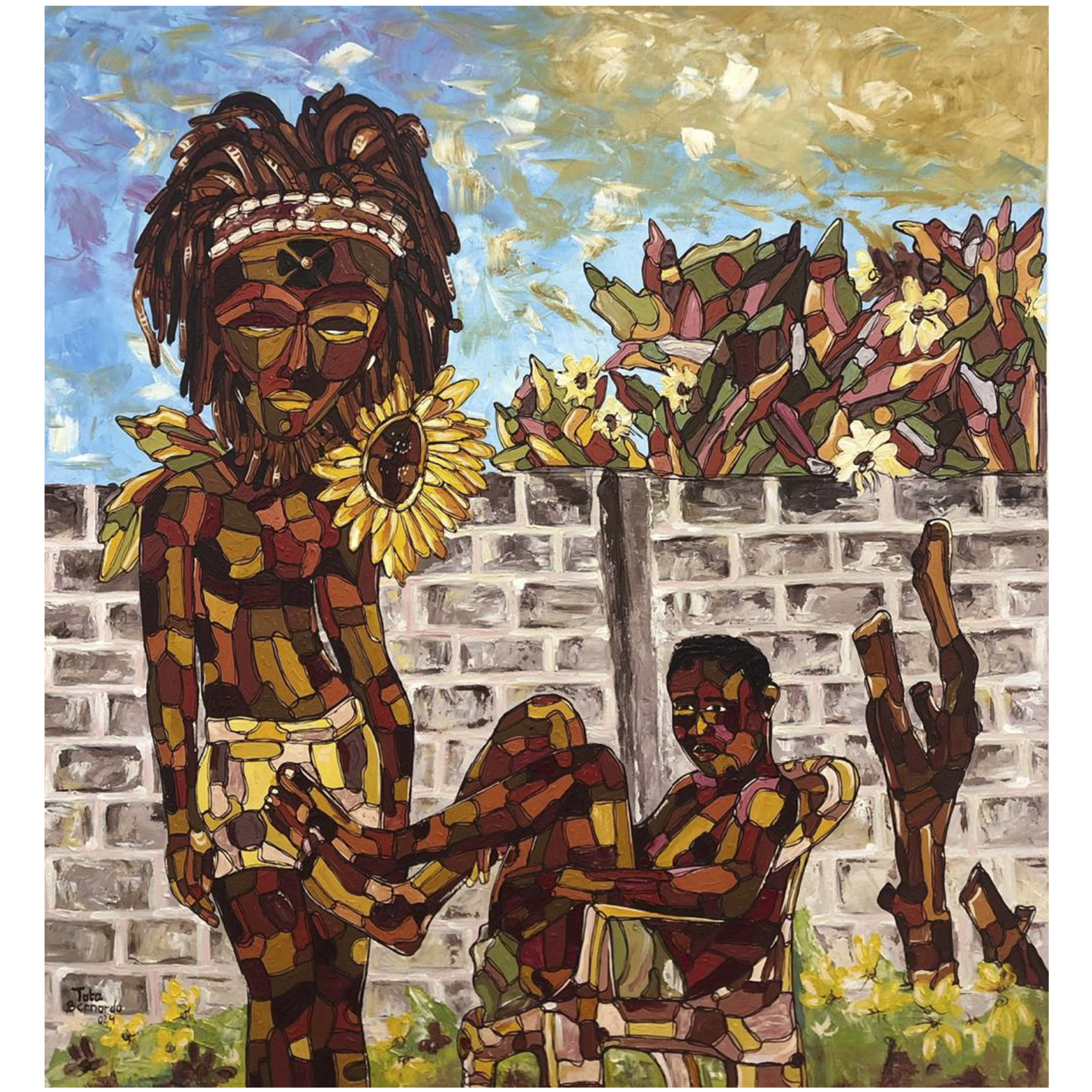 Amigos com Benefício (2024). Óleo sobre tela, 100x120cm.