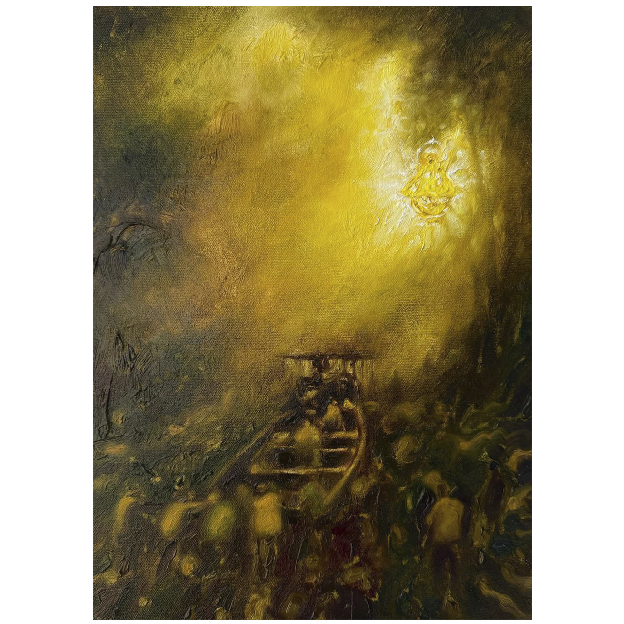 A Selva Escura (2024). Série "Êxodos". Óleo sobre tela, 40x30cm.