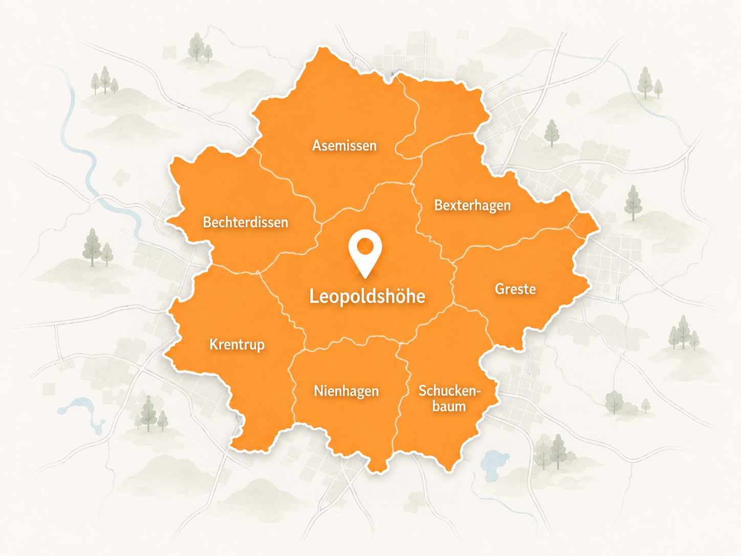 Stadtkarte Leopoldshöhe und Umgebung