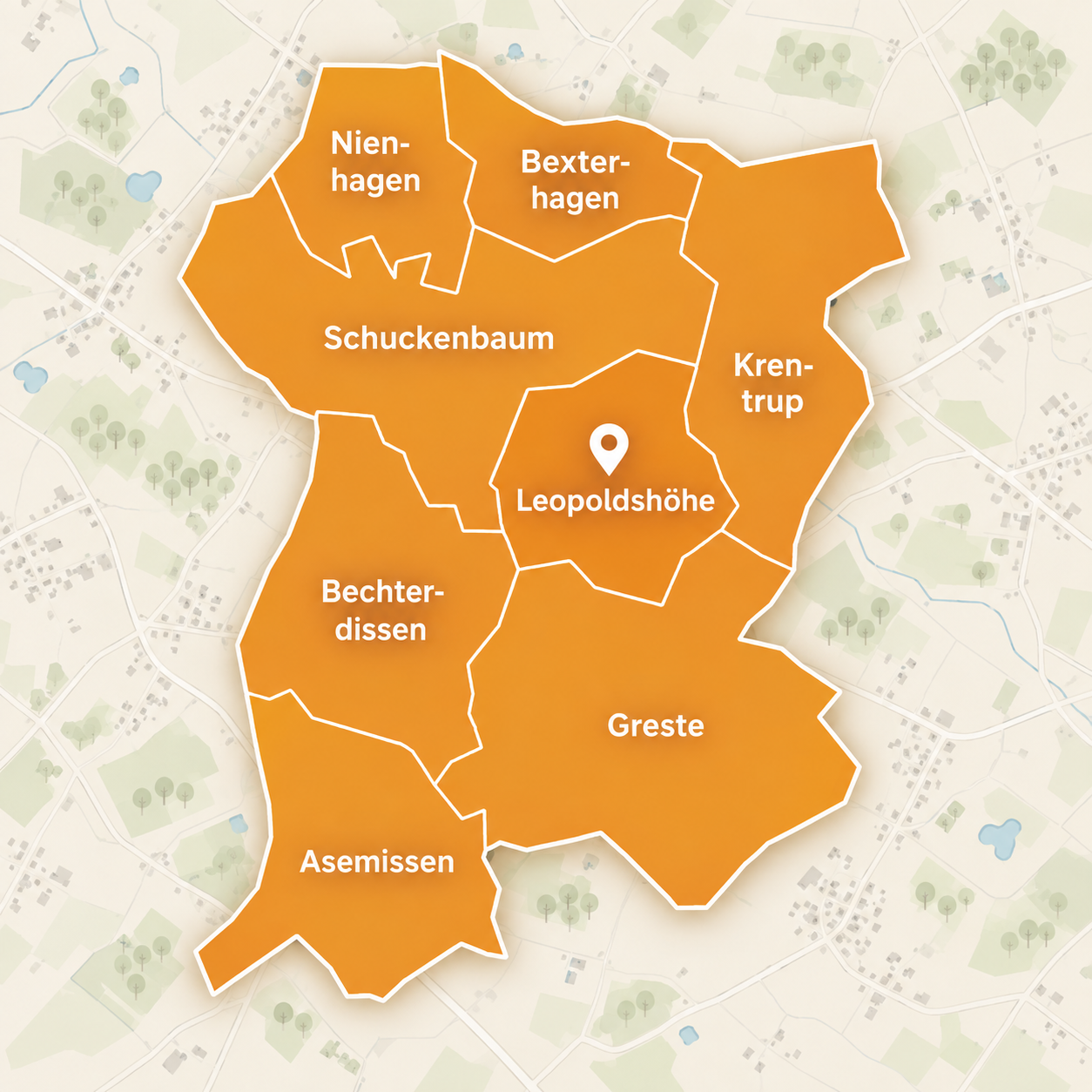 Stadtkarte Leopoldshöhe und Umgebung