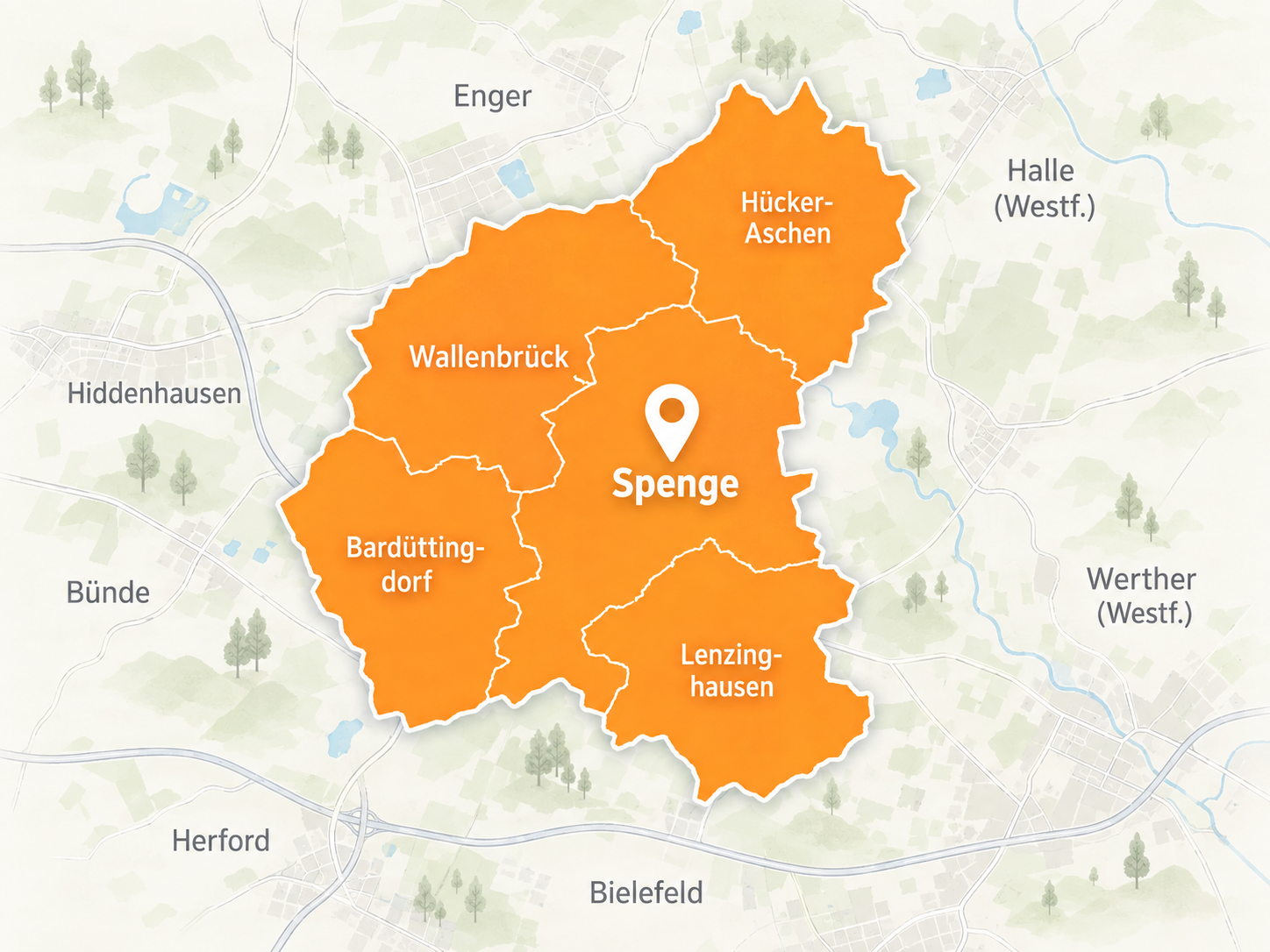 Landkarte von Spenge aus NRW
