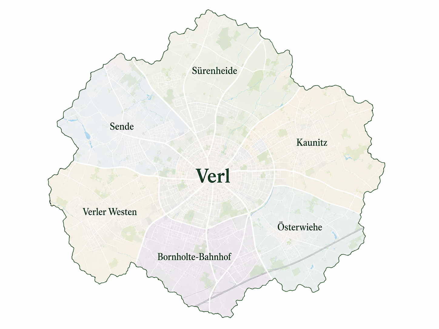 Stadtkarte Verl und Umgebung