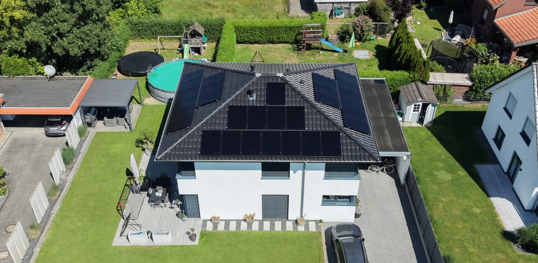 Photovoltaikanlage auf einem Einfamilienhaus in Gütersloh