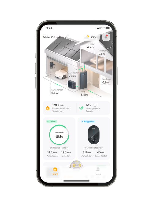 Smarte App für Solaranlage, Wärmepumpe und Wallbox homesun solar