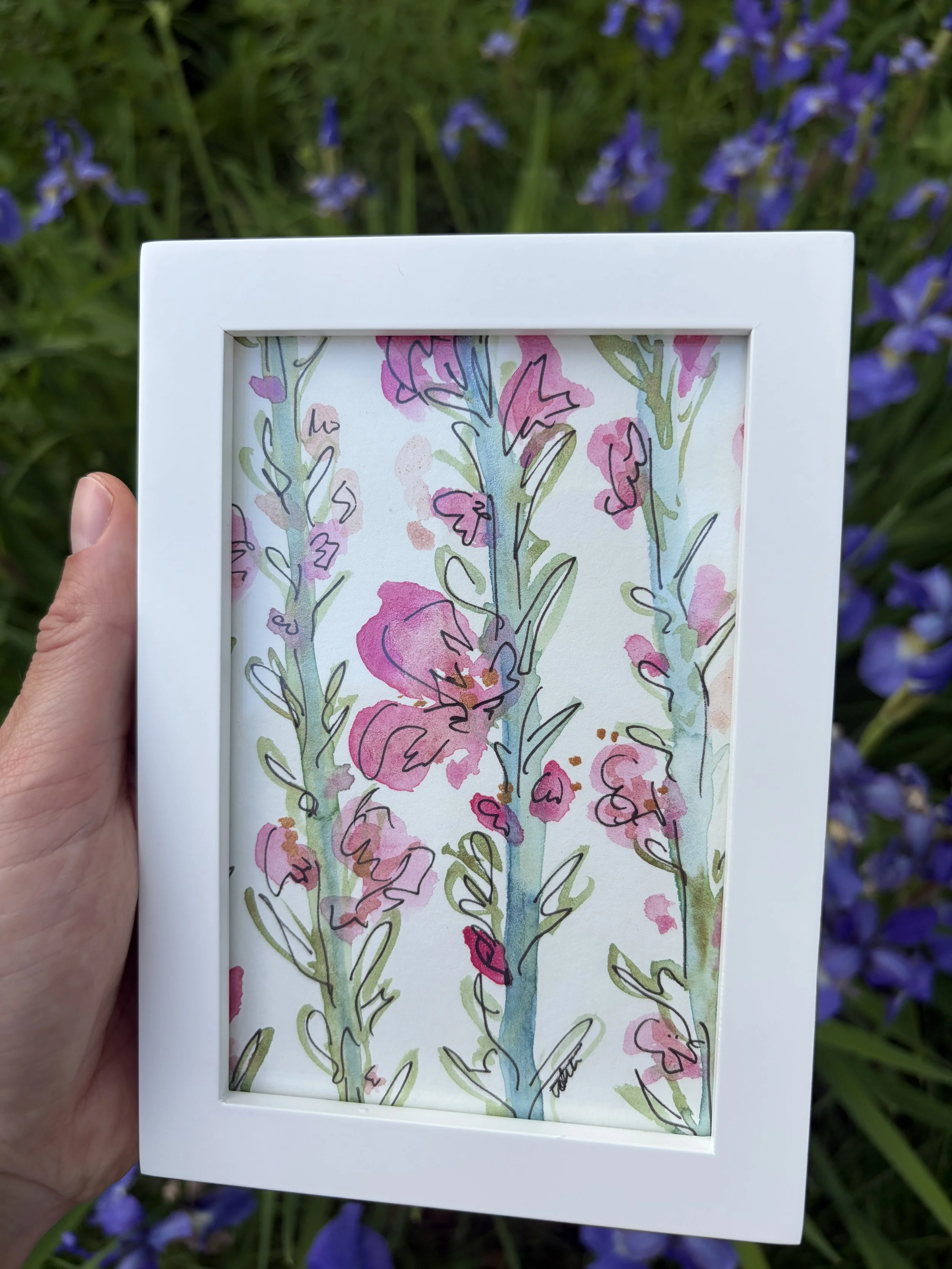 Floral Vine Framed 5X7 Original