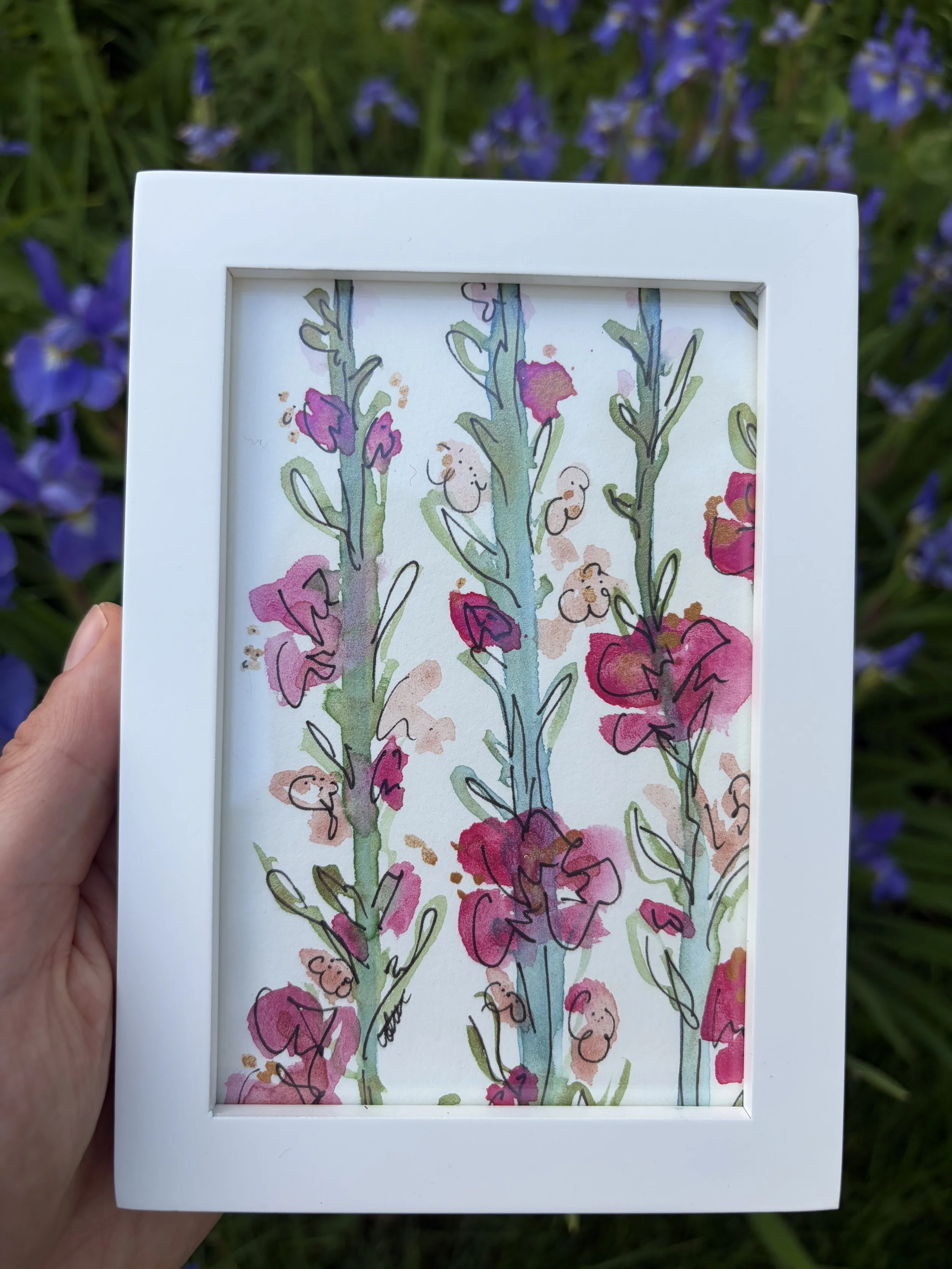 Floral Vine Framed 5X7 Original