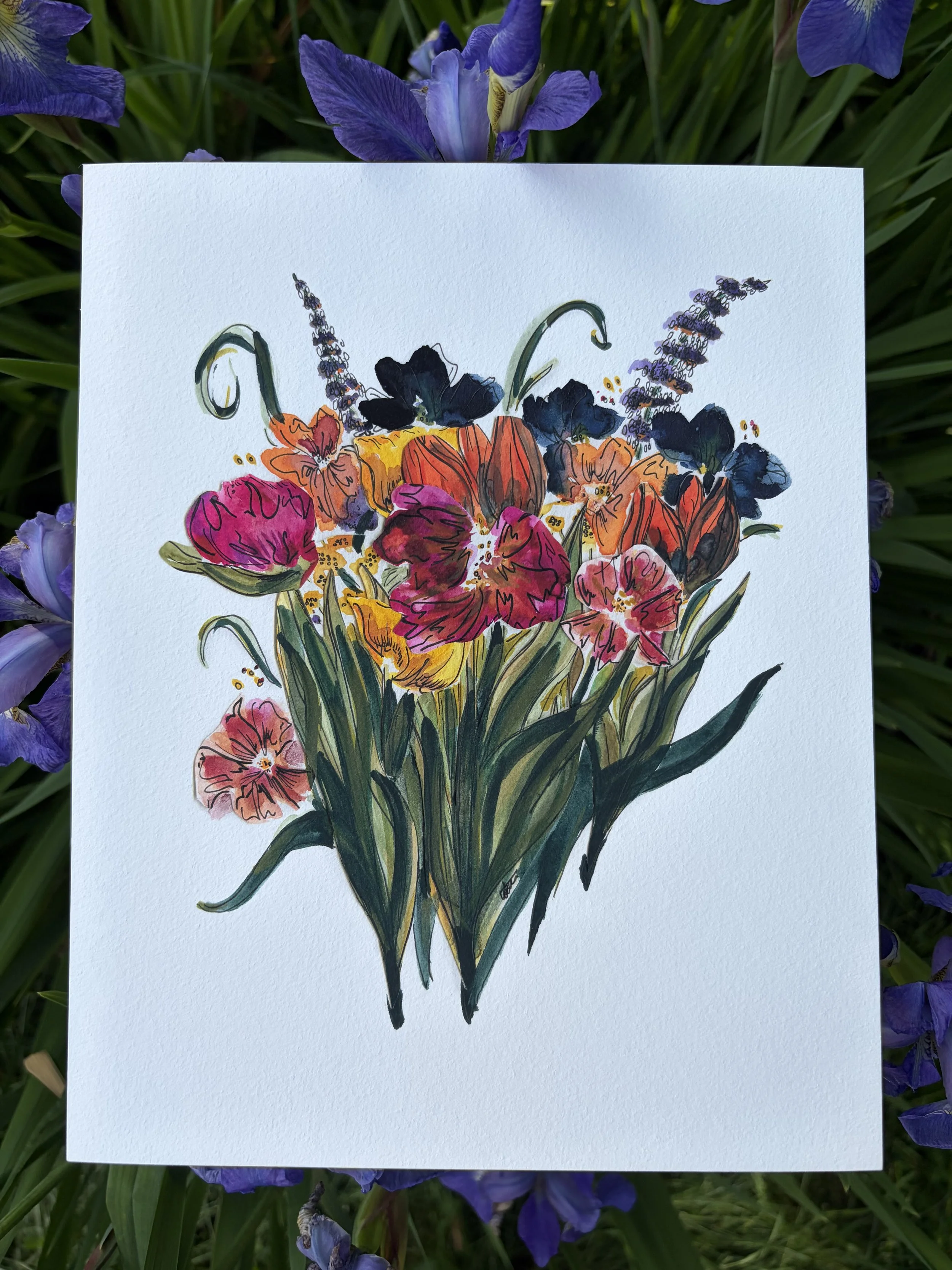 Floral Bouquet Print 8X10