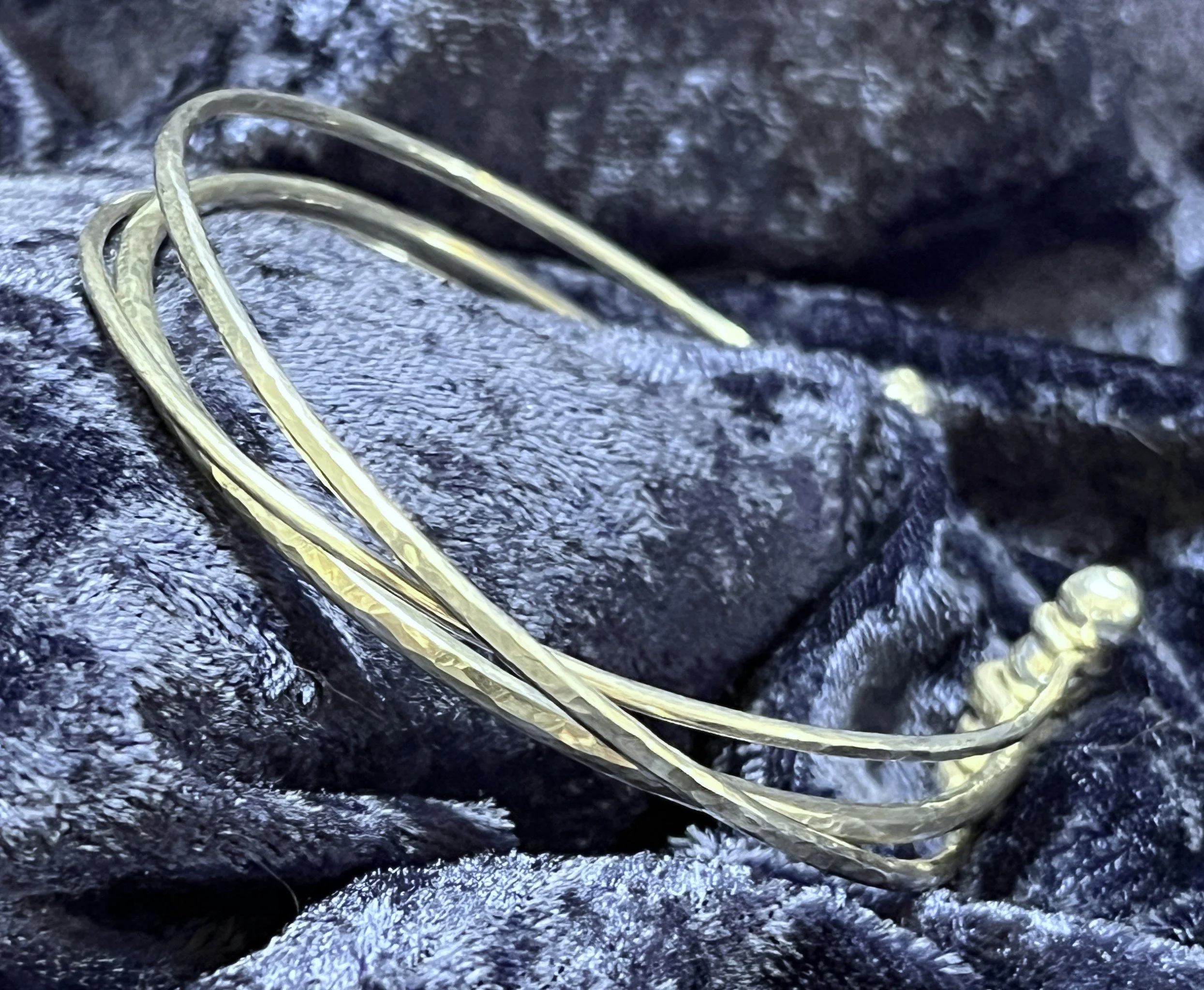 Sterling Silver Crossed Wire Bangle