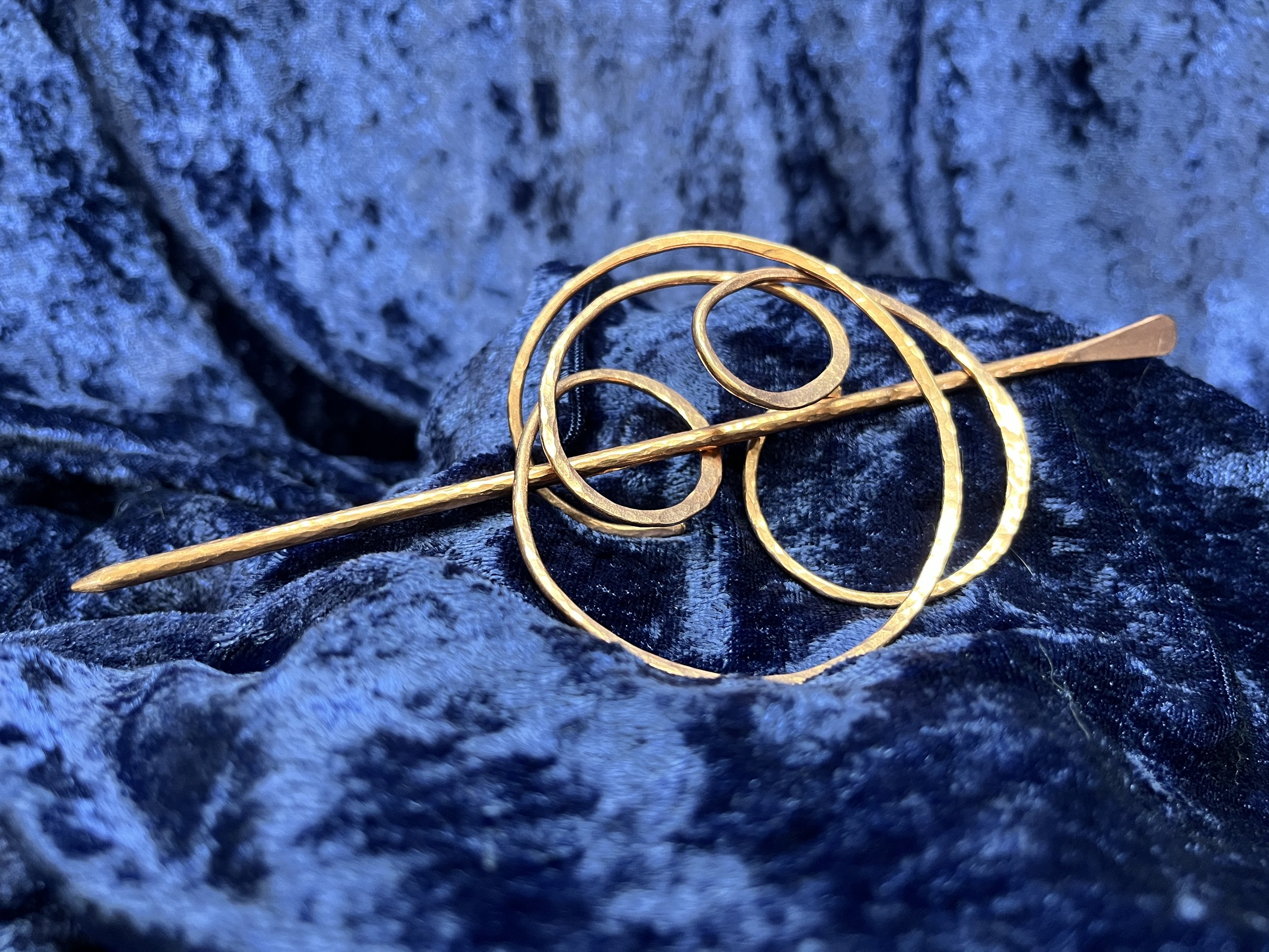 Artisan Copper Scroll Hair Stick