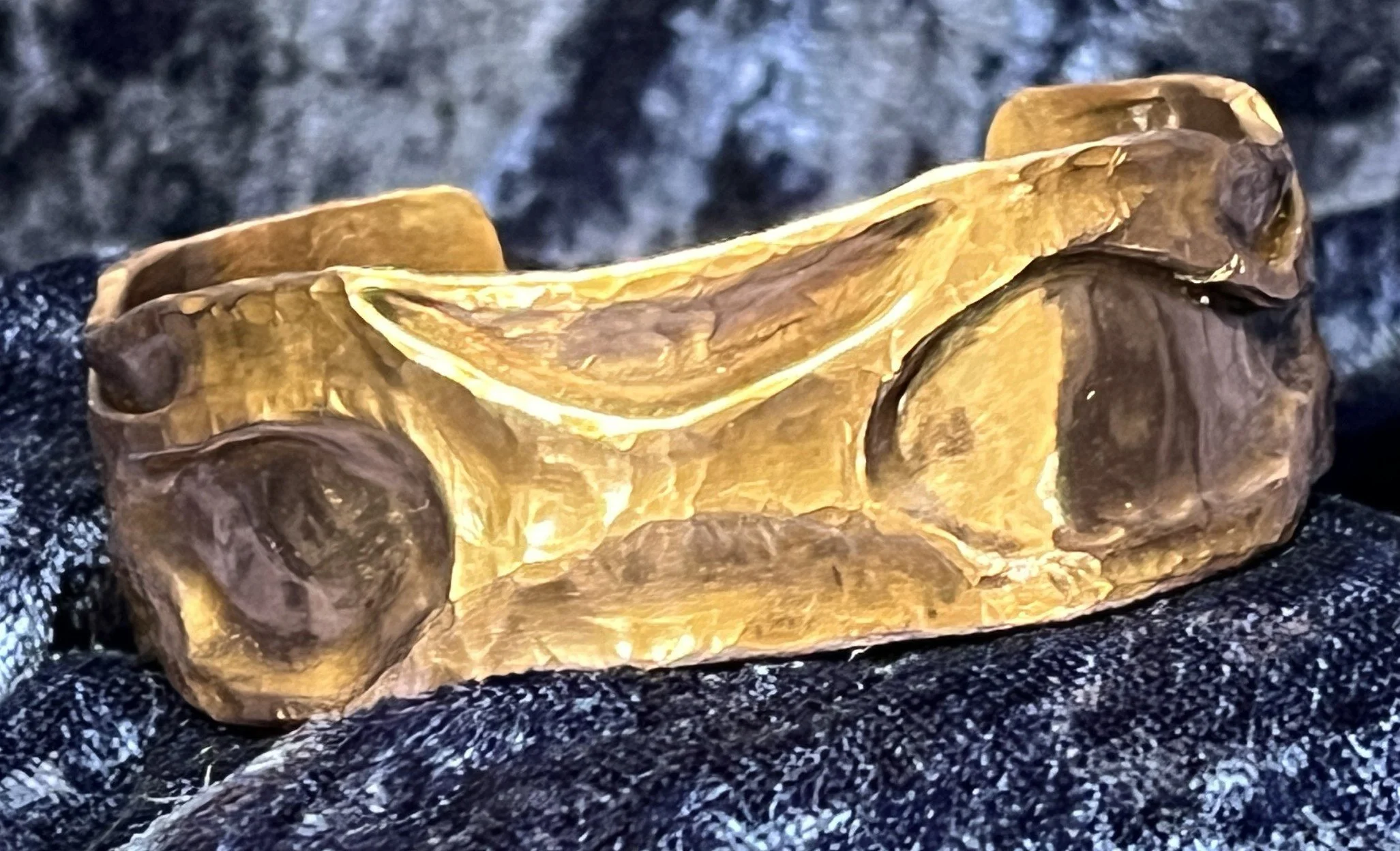 Brutalist Hand-Forged Copper Bracelet