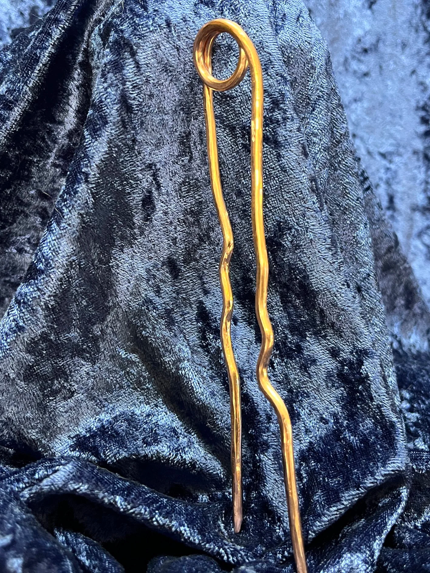 Artisan Copper Wave Hair Stick