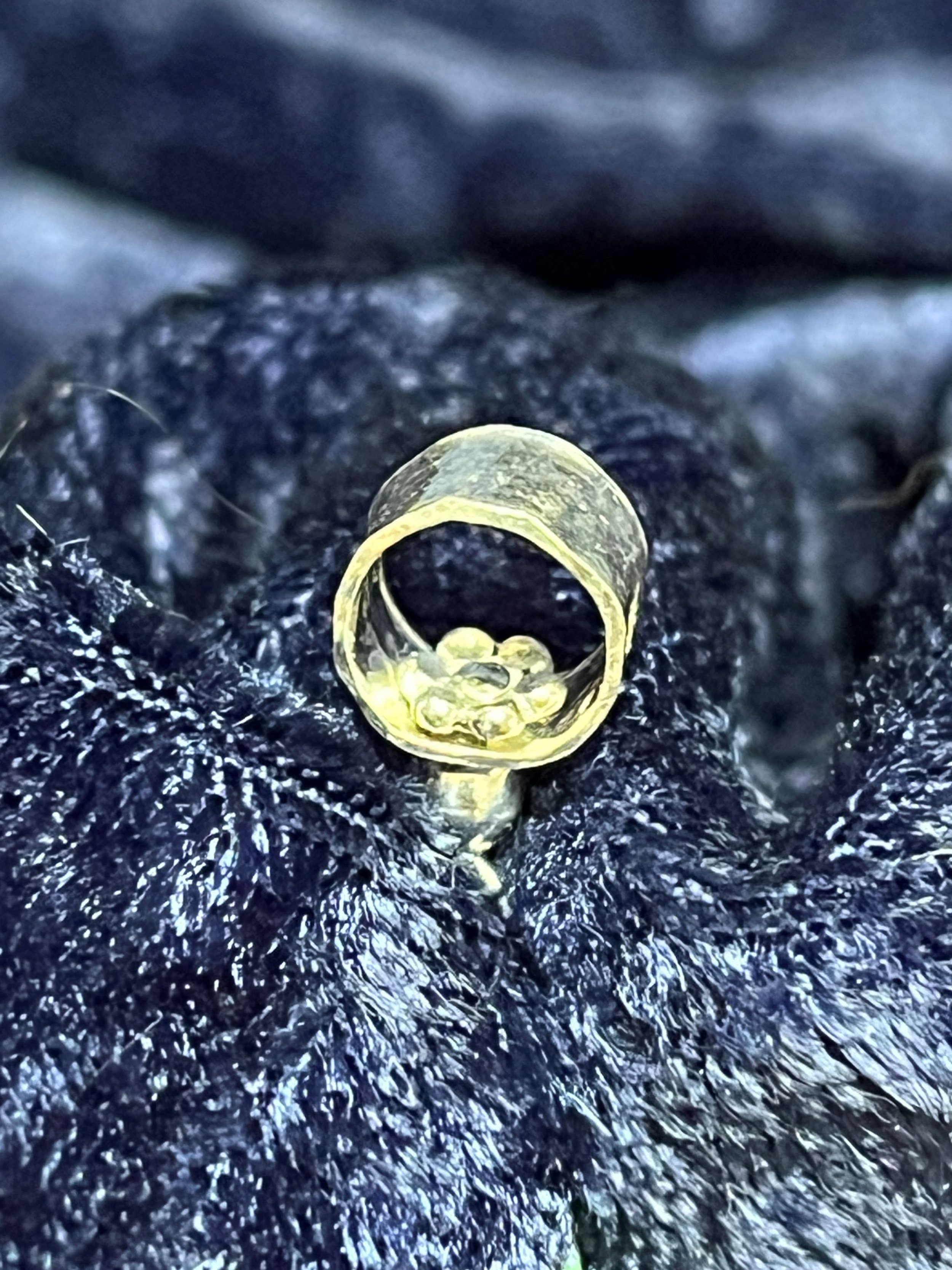 Sterling Silver bail of charm with flower inside