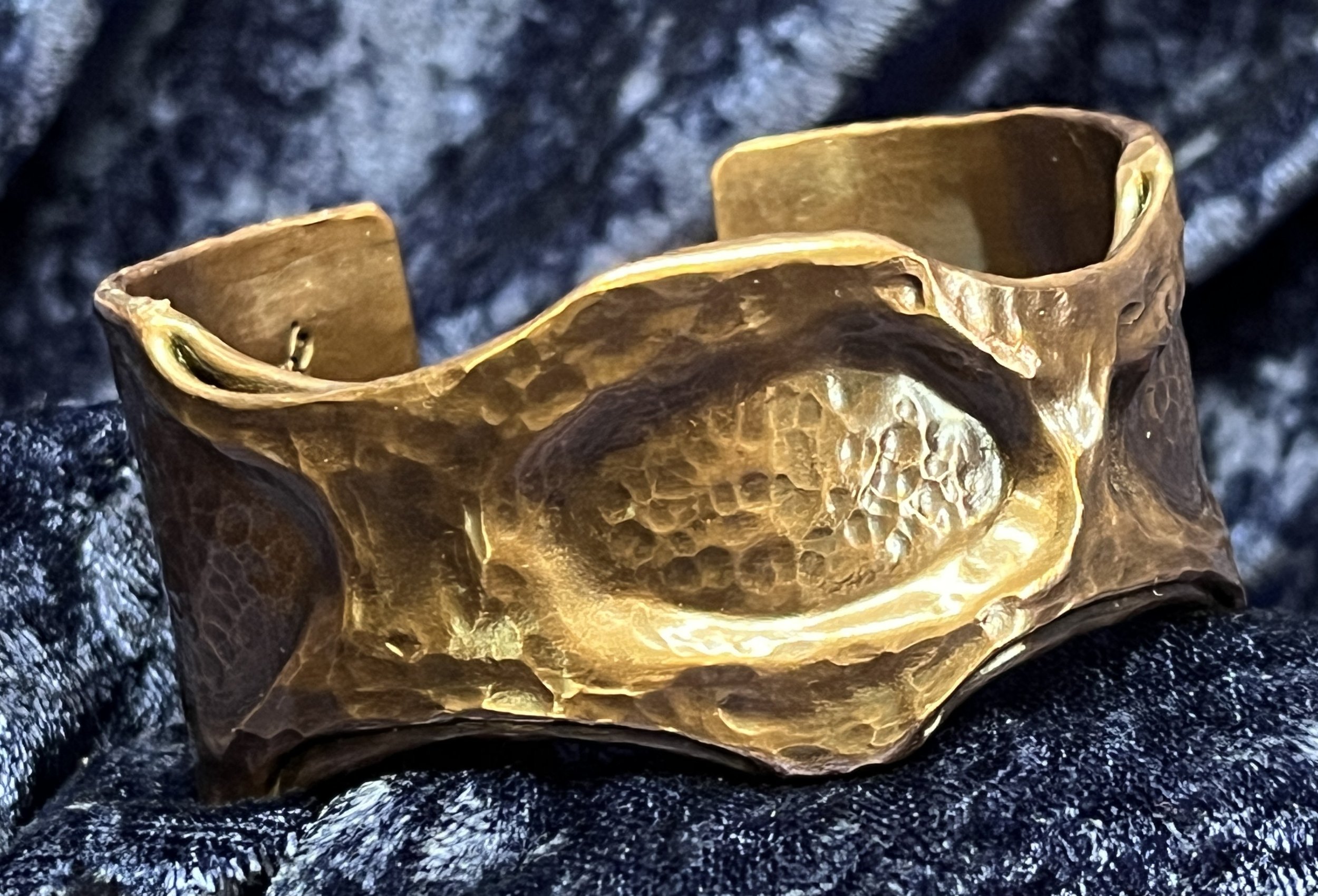 Hand-Forged Copper Chased Bracelet