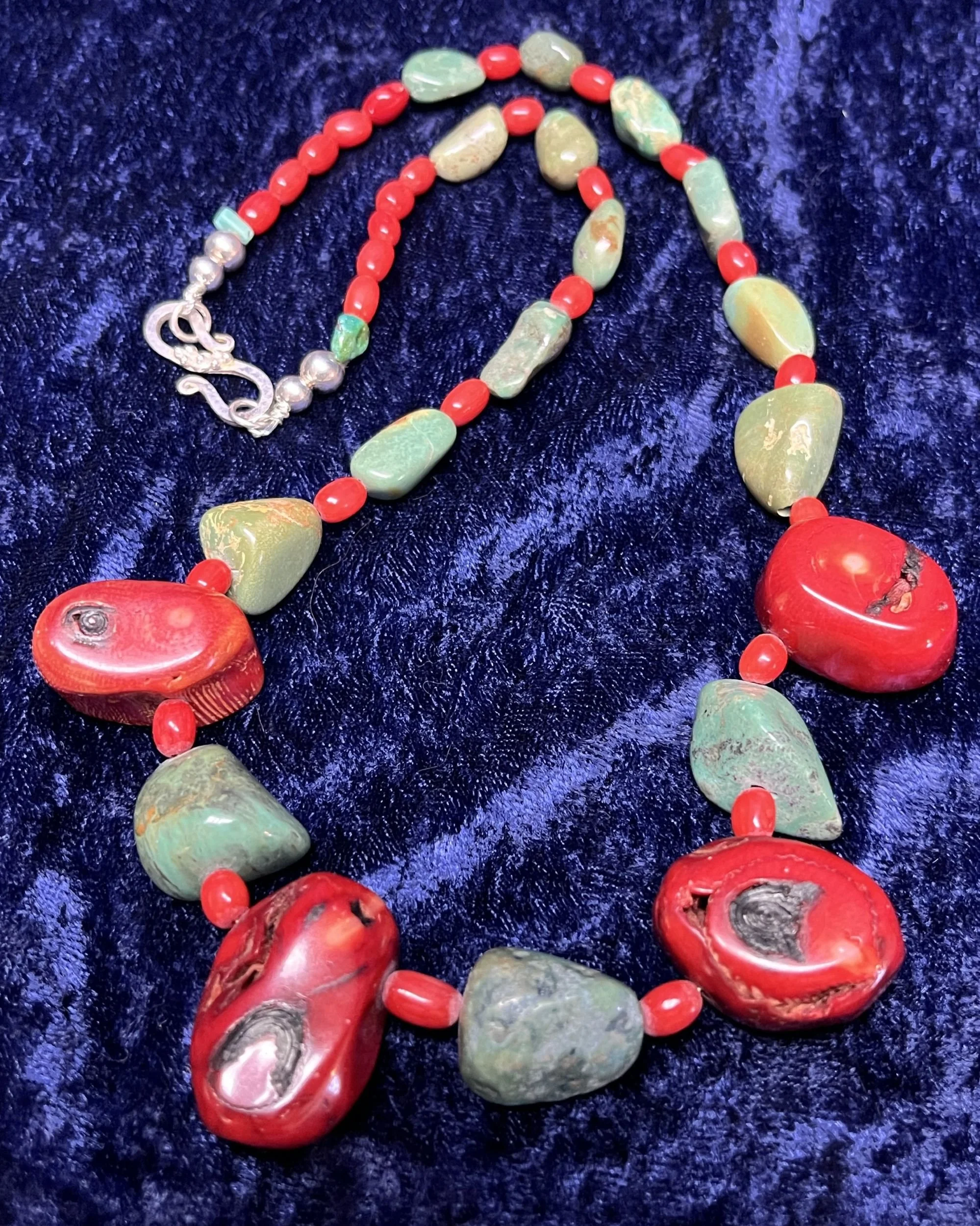 Vibrant Coral & Turquoise Gemstone Necklace