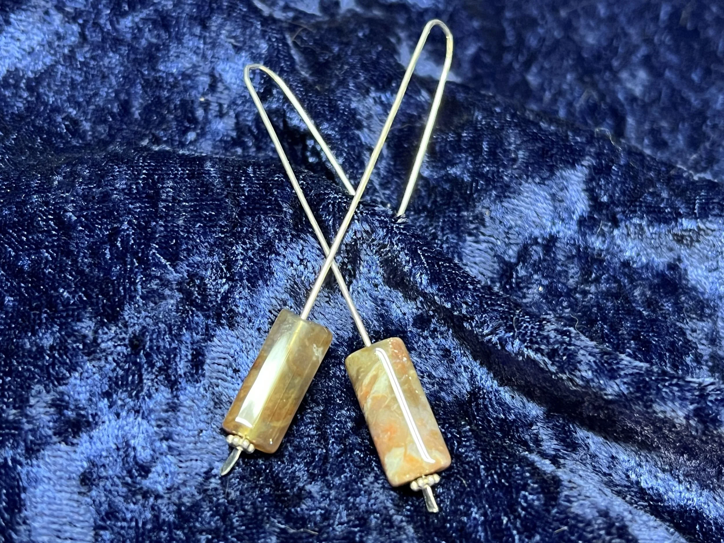 Jasper & Sterling Silver Artisan Earrings