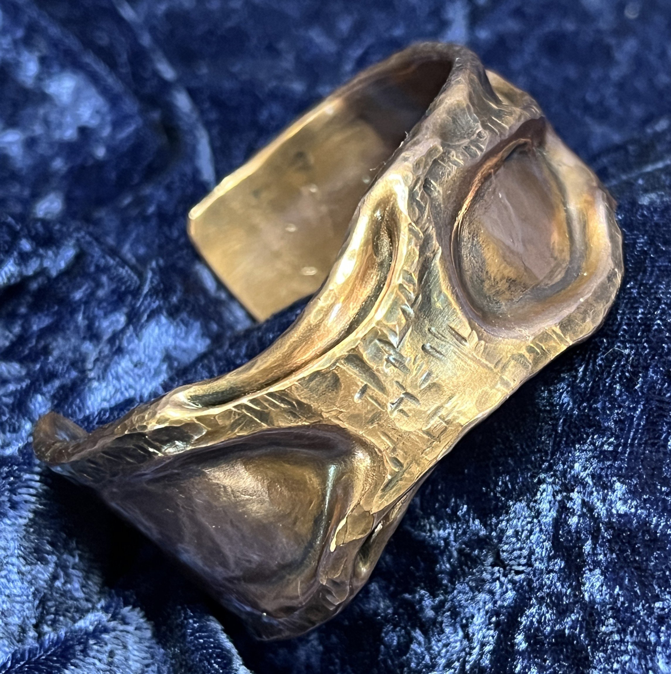 Handcrafted Brutalist Copper Cuff Bracelet