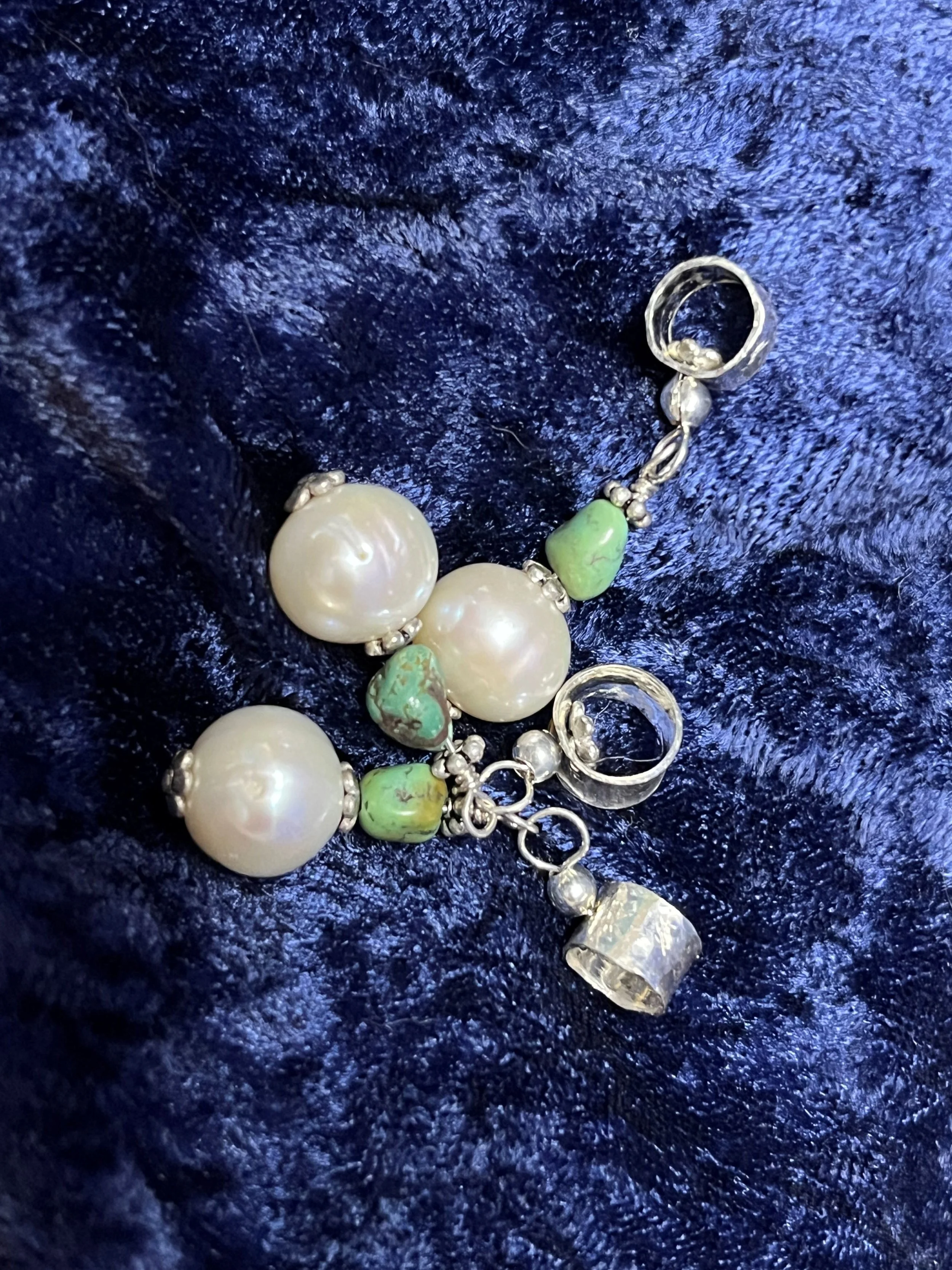 Pearl and Turquoise Sterling Silver Charm