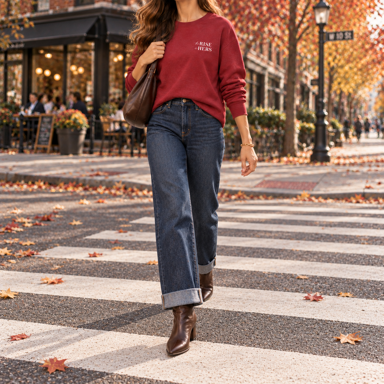 The Rise Is Hers Fall/Winter Collection Embroidered Crewneck Sweatshirt