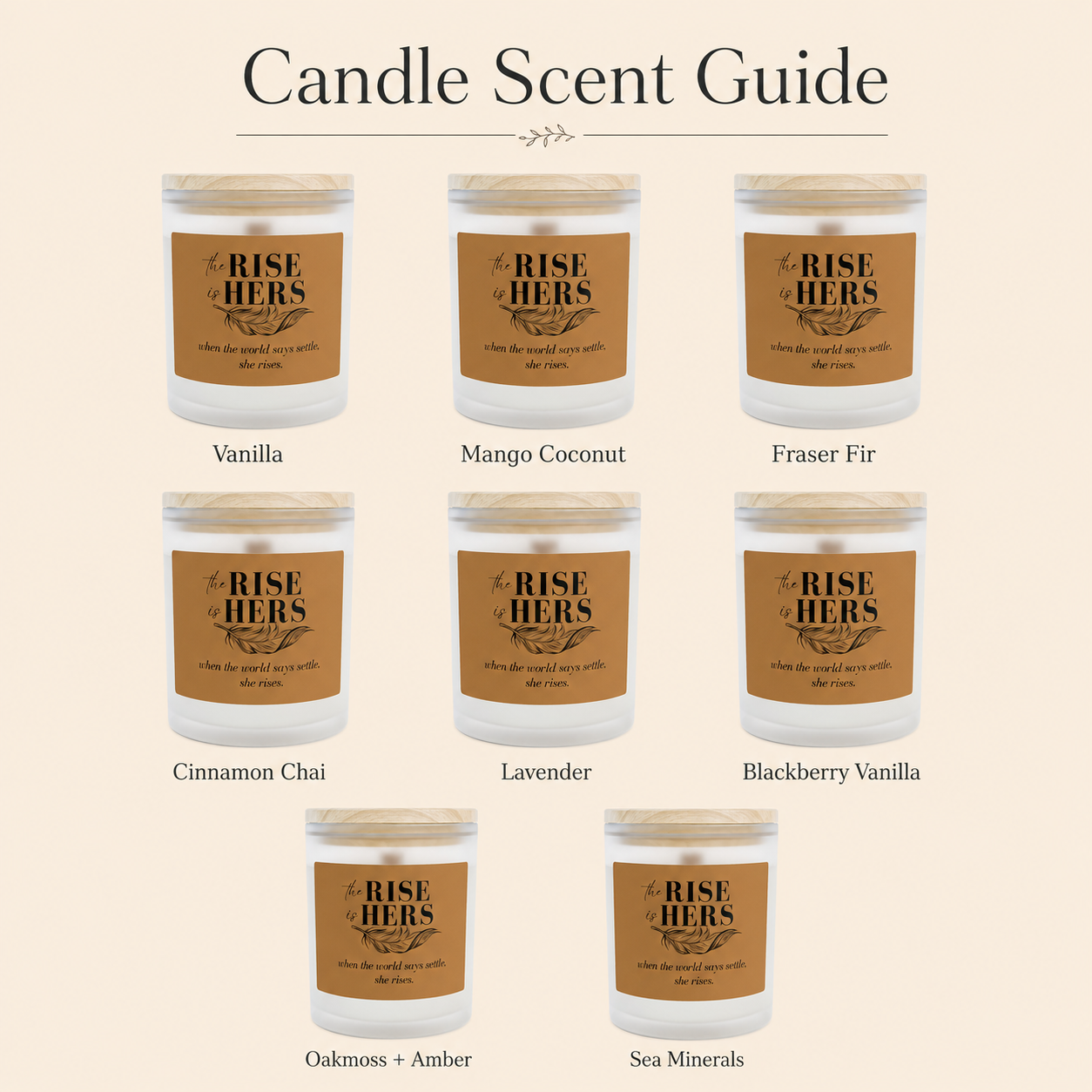 The Rise Is Hers Frosted Glass Candle