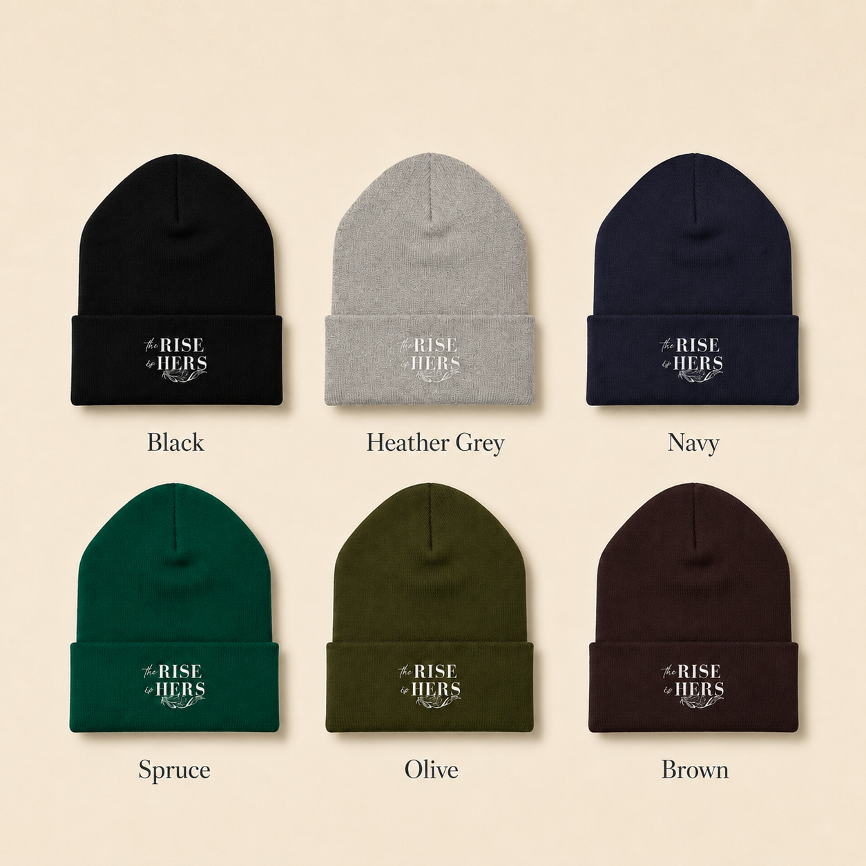 The Rise Is Hers Embroidered Cuffed Beanie