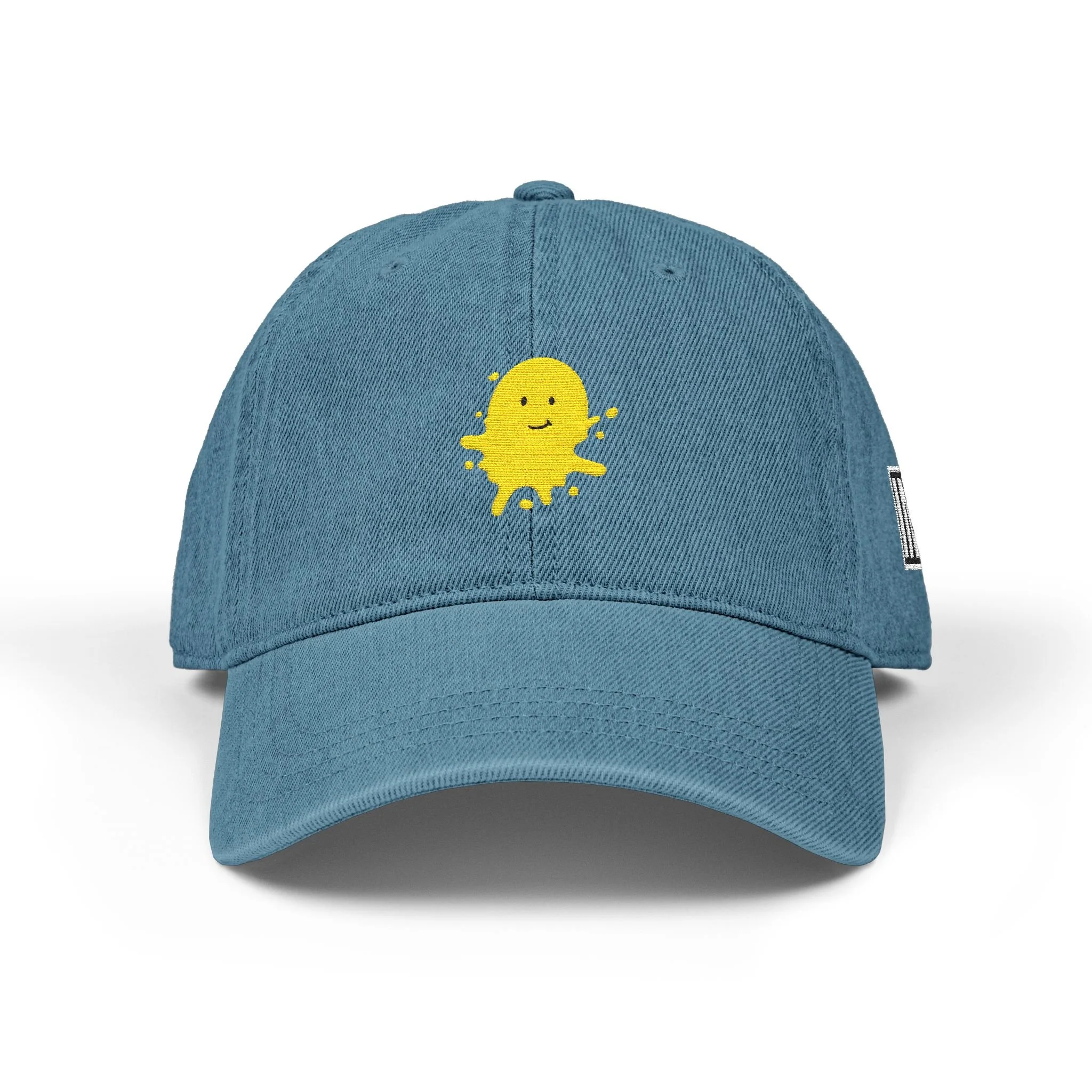 Embroidered Denim Cap — Yellow INK Spots (2 colours available)