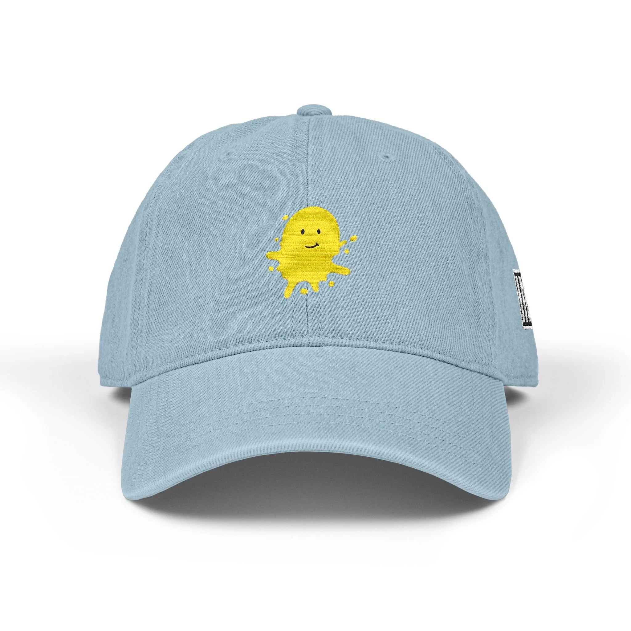 Embroidered Denim Cap — Yellow INK Spots (2 colours available)