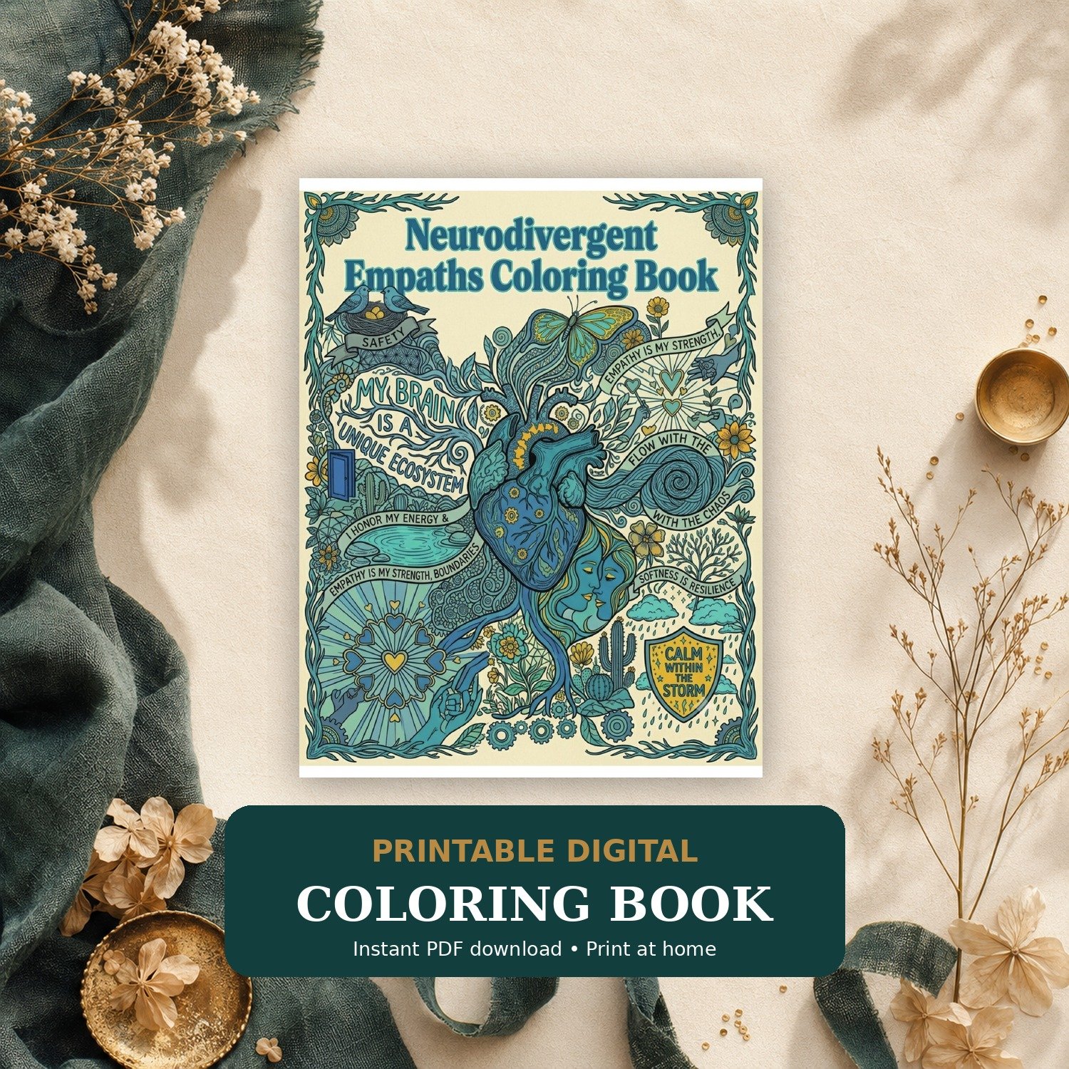 Neurodivergent Empath Coloring Book - Print Ready PDF