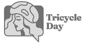 Illustration of a woman with long hair wearing a tricorn hat, with text reading 'Tricycle Day'
