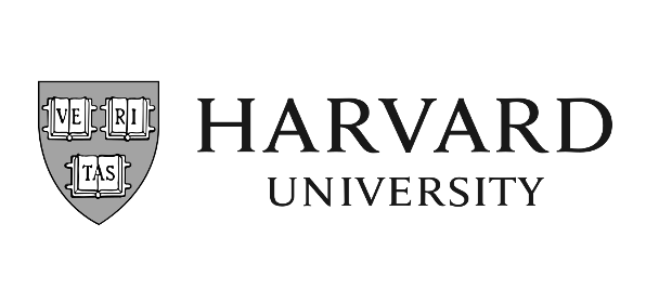 Harvard University logo with shield and open books, and the words 'Harvard University'