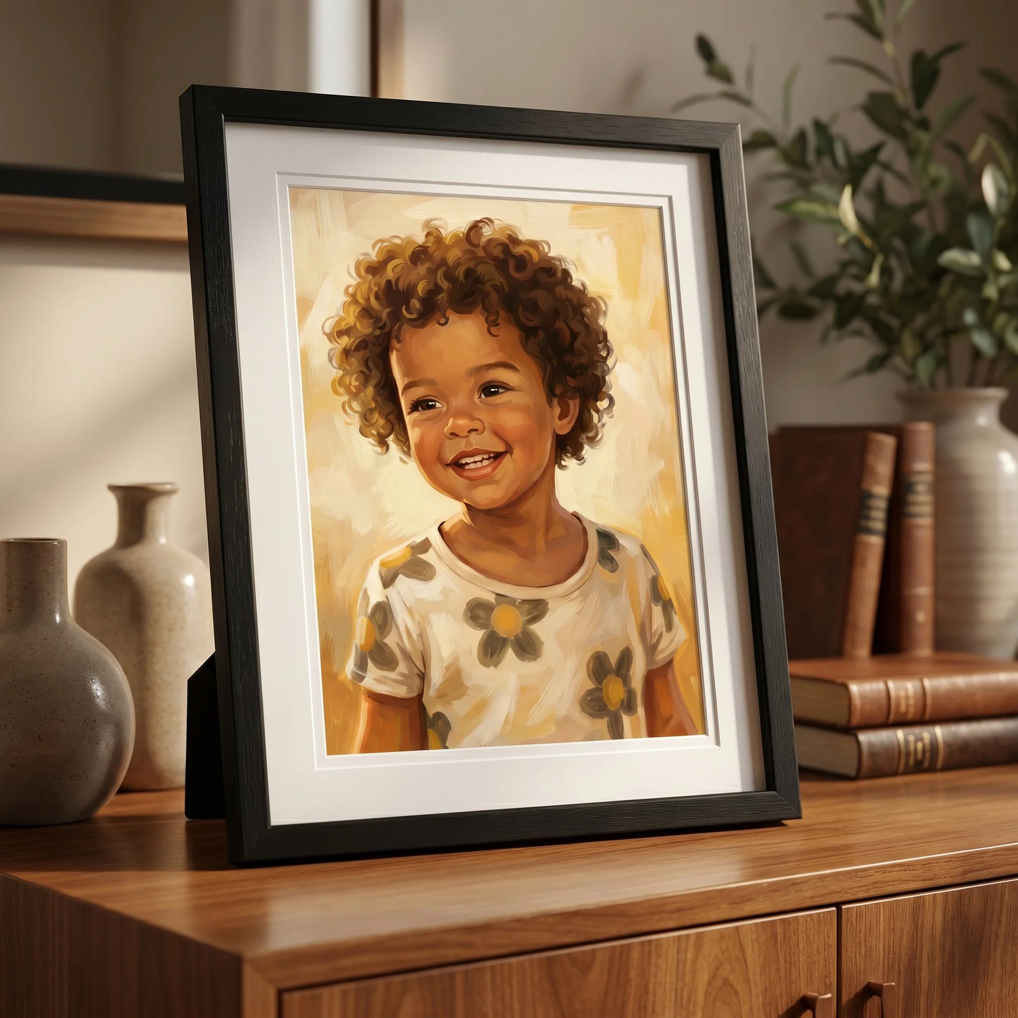 Illustrated Portrait ✦ Print & Framed