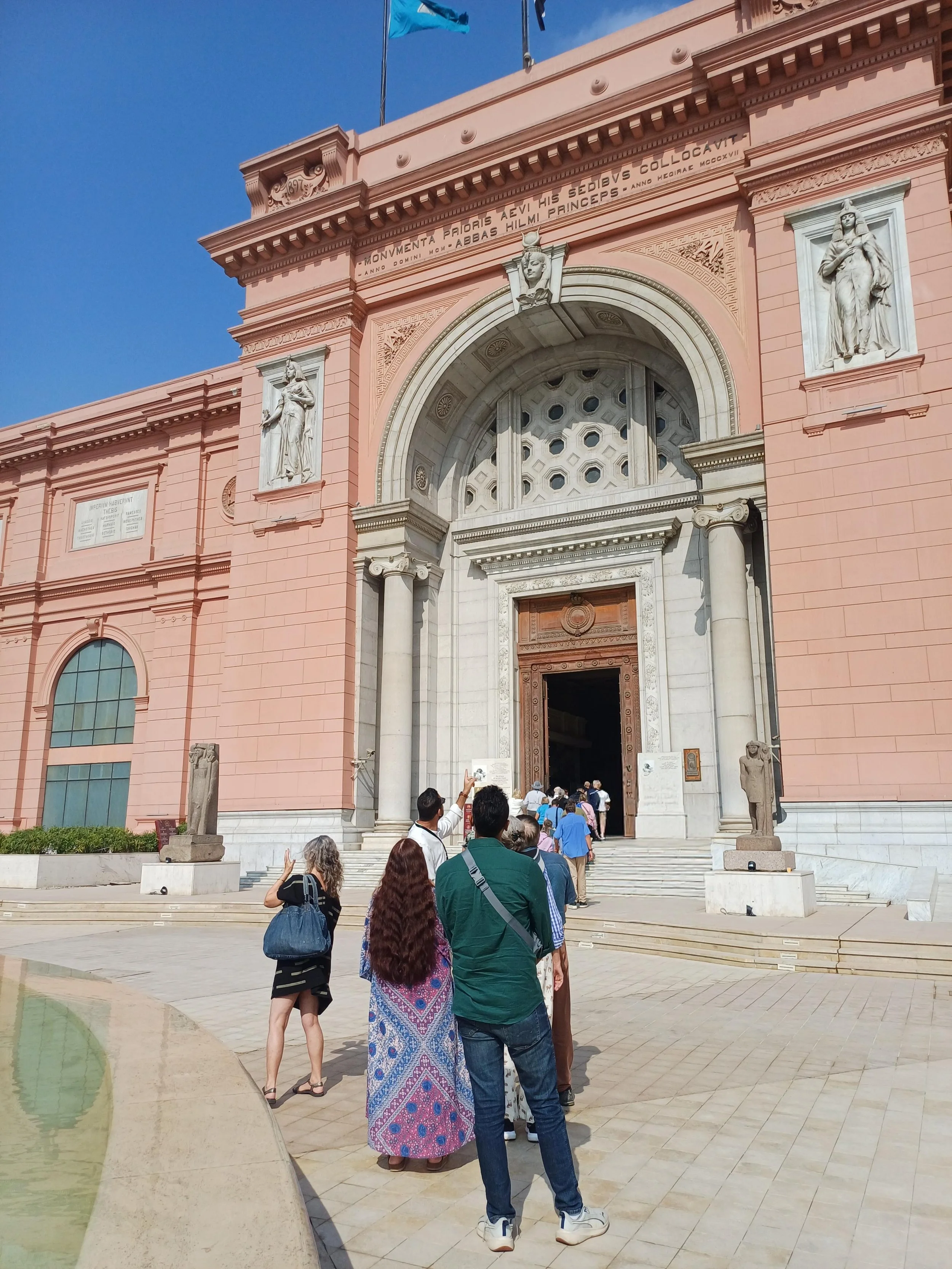 Visitors at the Egyptian Museum in Cairo, Egypt