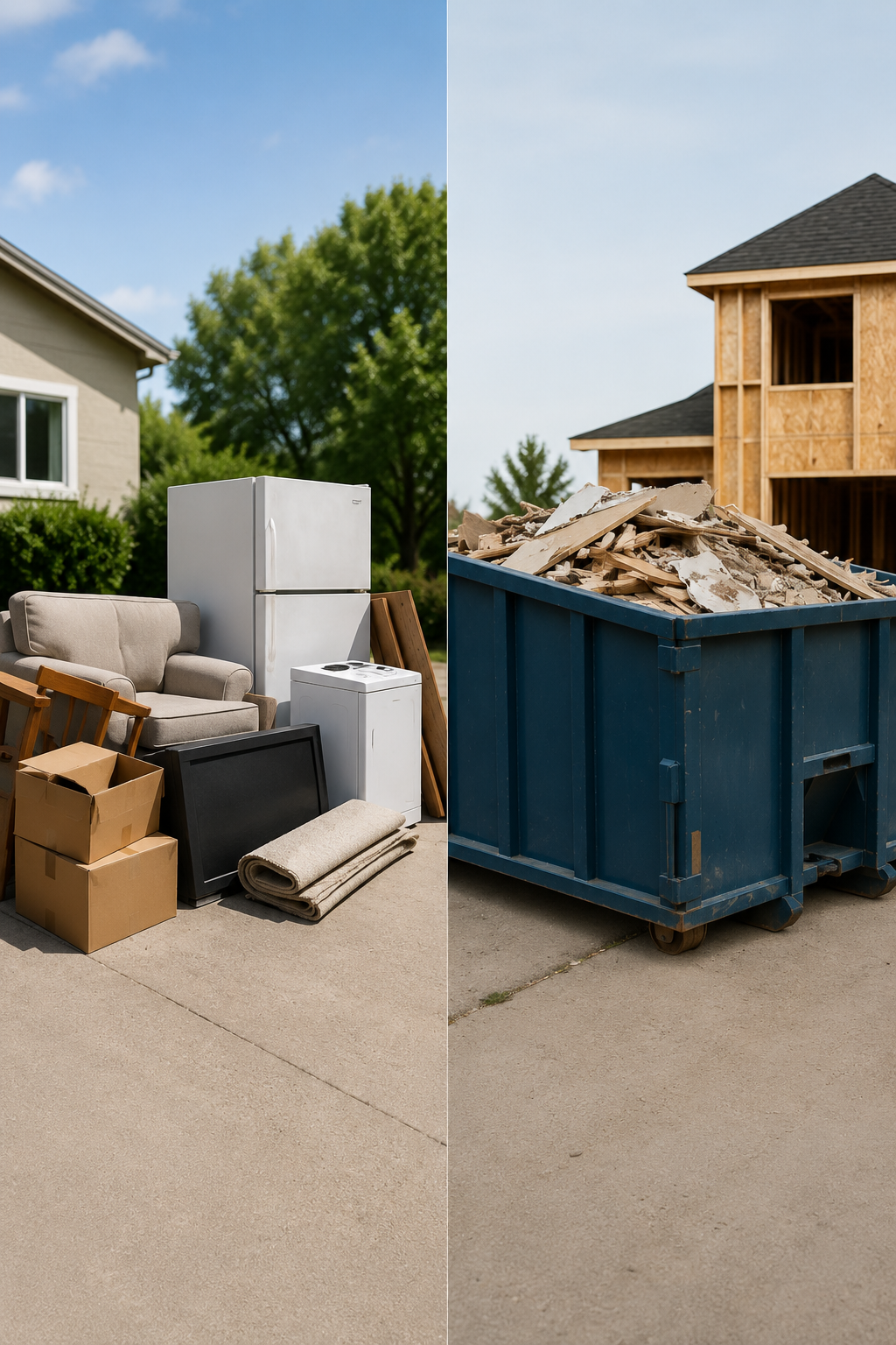 Junk Removal vs. Dumpster Rental: Which Is Right for You?