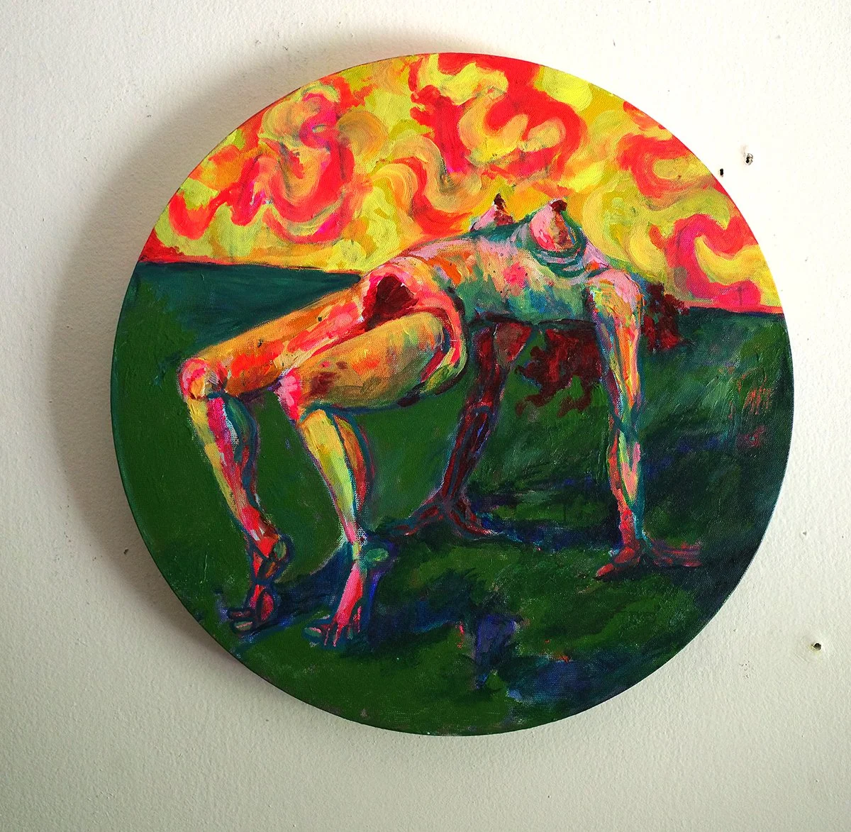 "Bending Over Backwards" 
acrylic on canvas 
2023