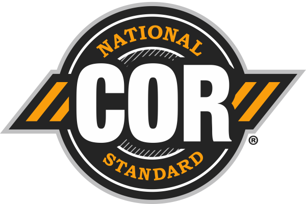 Logo with the text 'National Standard Cor' in a circular badge design, black, gray, white, and orange colors.